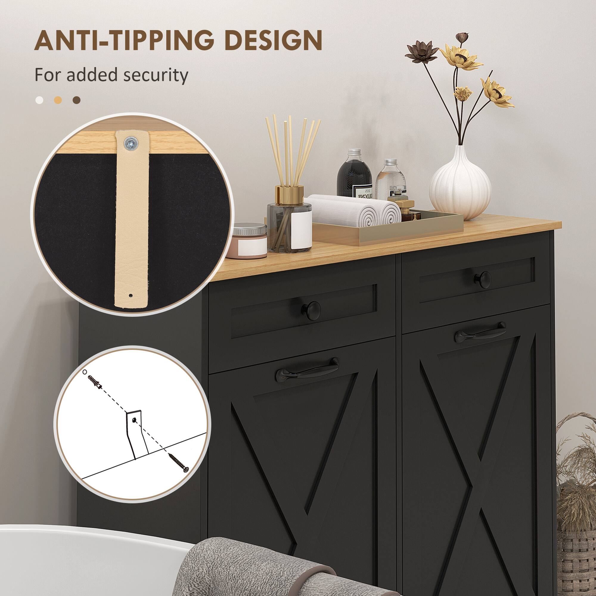 ANTI-TIPPING DESIGN  
For added security