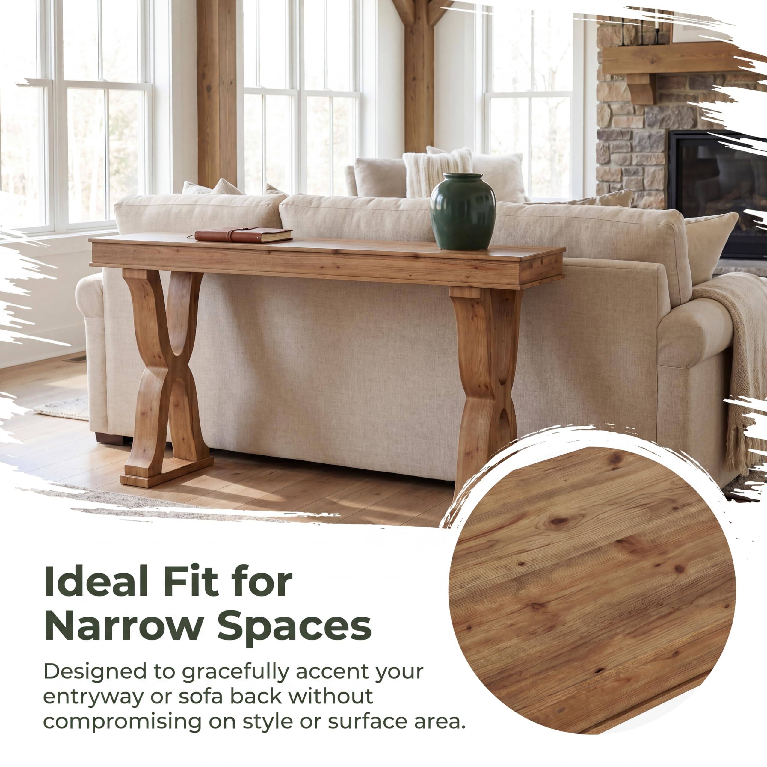 Ideal Fit for Narrow Spaces  
Designed to gracefully accent your entryway or sofa back without compromising on style or surface area.