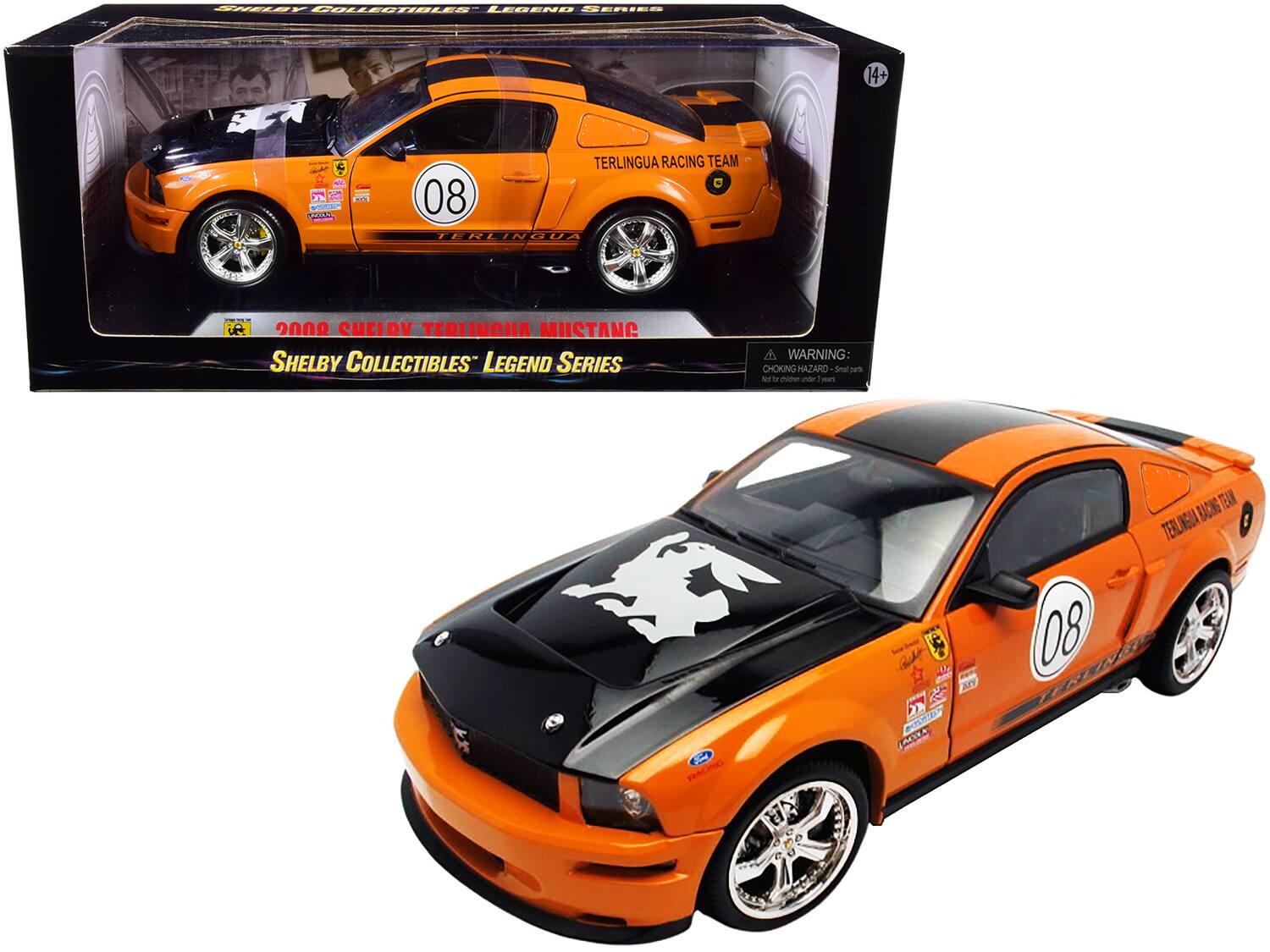 SHELBY COLLECTIBLES LEGEND SERIES

TERLINGUA RACING TEAM 08 TERLINGUA

14+

2008 SHEIRY TERLINGUA MUSTANG SHELBY COLLECTIBLES LEGEND SERIES

WARNING: CHOKING HAZARD - Small parts. Not for children under 3 years