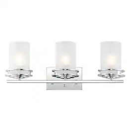 Jonathan Y - Fairfax 23" 3-Light Metal/Frosted Glass Contemporary Glam LED Vanity Light - Chrome