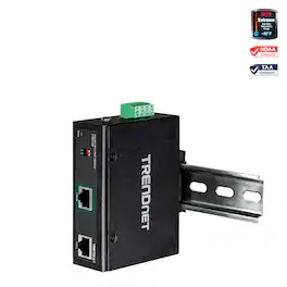 Trendnet - Industrial Gigabit UPoE Splitter, Dual DC Power Outputs, DIN-Rail or Wall-Mountable, Adjustable Voltage Output