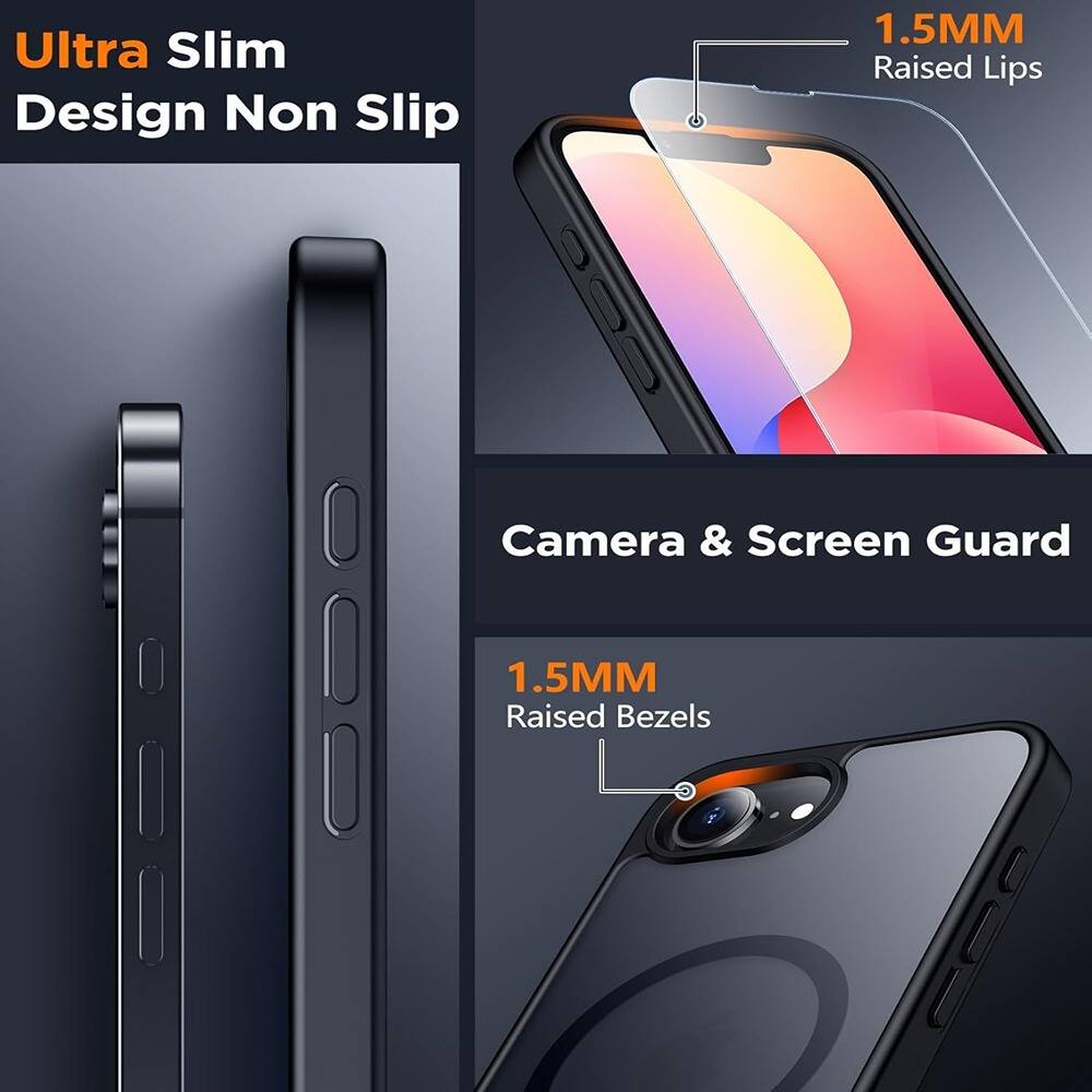 Ultra Slim Design Non Slip

1.5MM Raised Lips

Camera & Screen Guard

1.5MM Raised Bezels
