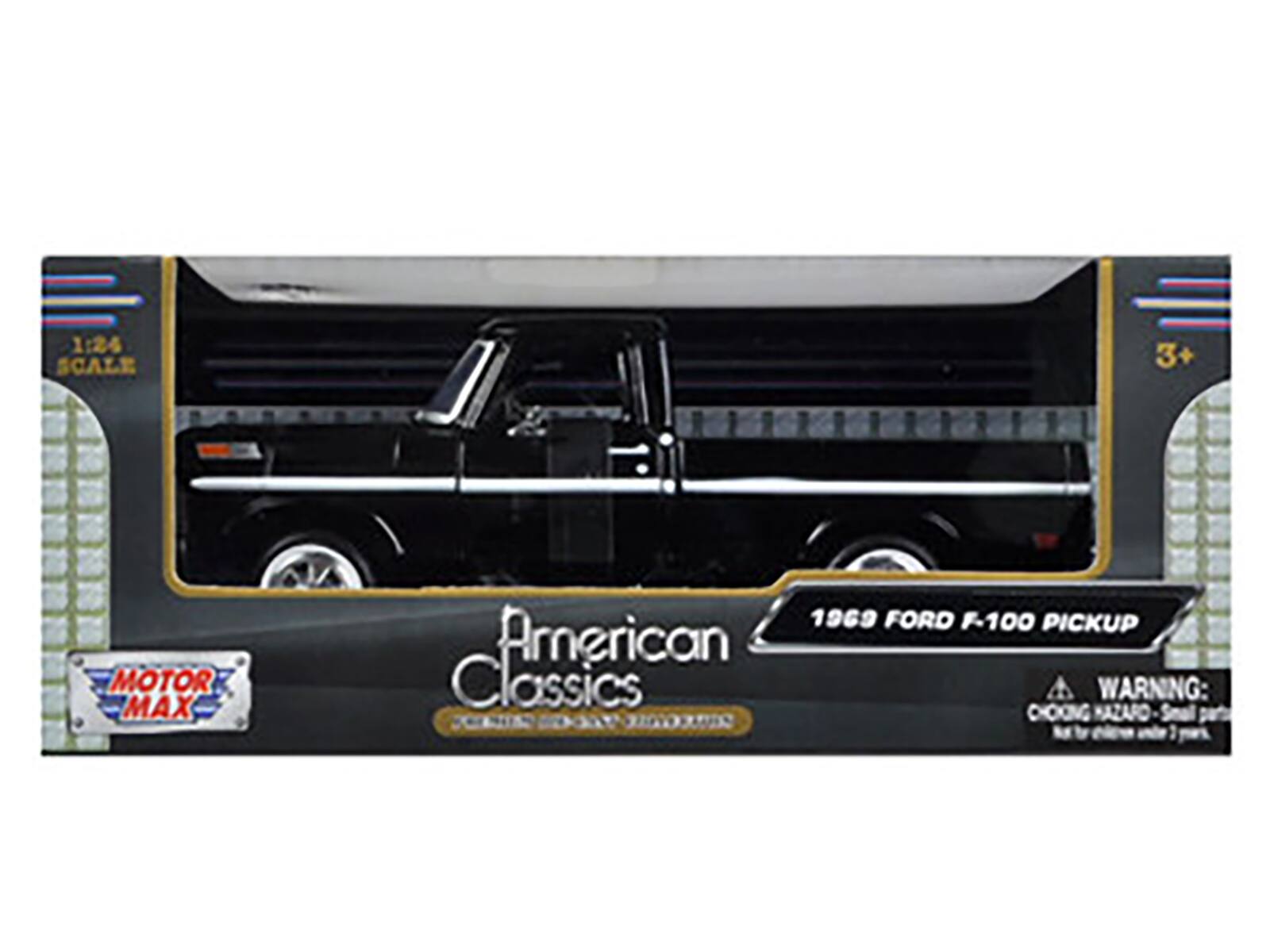 1:24 SCALE 3+ MOTOR MAX 1969 FORD F-100 PICKUP American Classics WARNING: CHOKING HAZARD - Small parts. Not for children under 3 years.