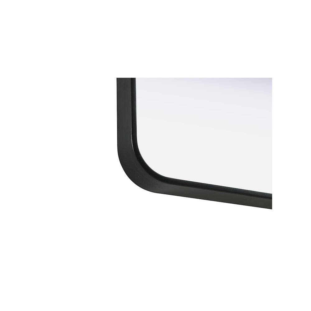 Left. Elegant Decor - Contour Metal Rectangle Mirror 20x30 in Black - Black.