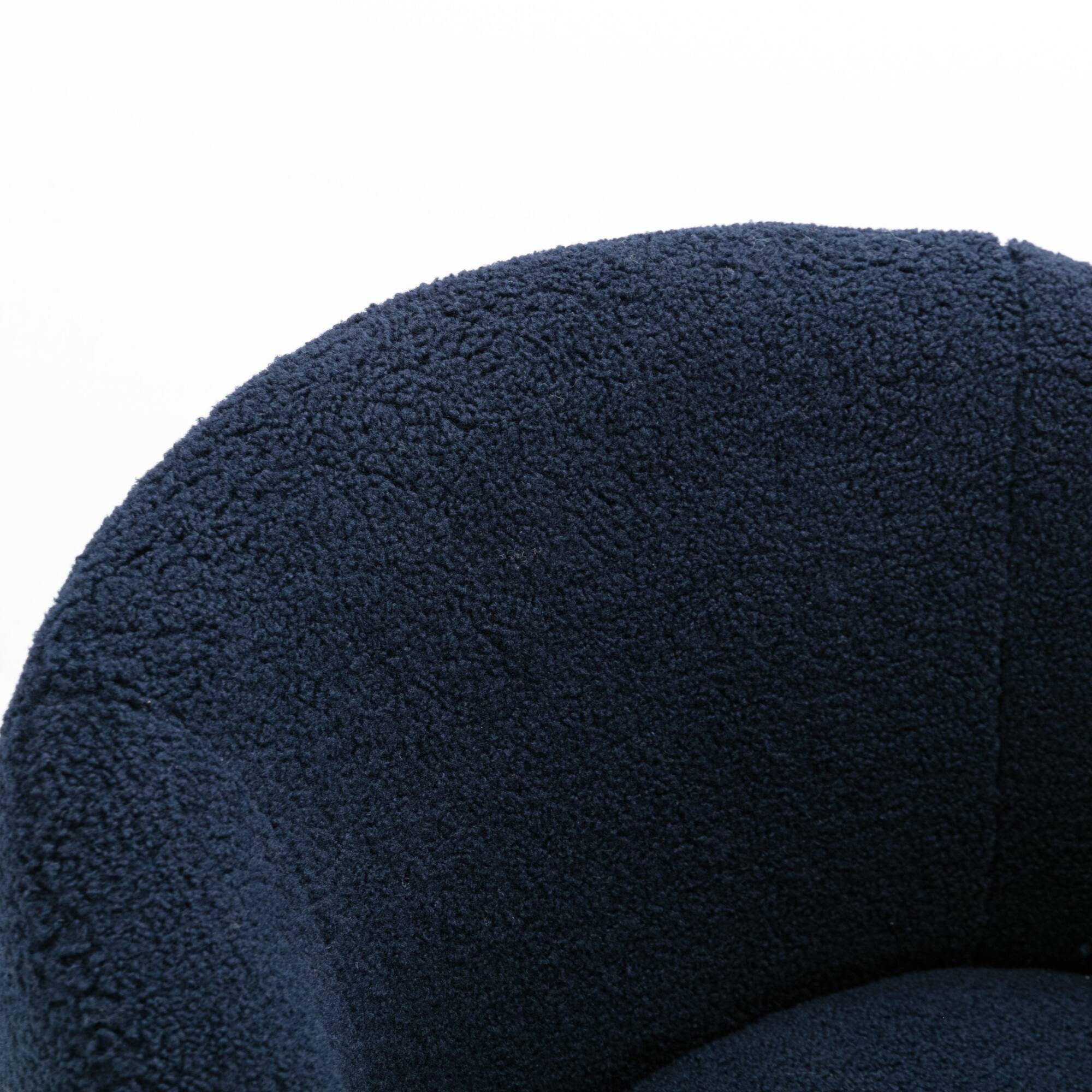 Alt View 8. GOODSILO - Plush Swivel Accent Armchair with Ergonomic Design and 360-Degree Rotation for Modern Interiors - Dark Blue.