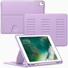 VIKESI - For iPad Air 2/1 & iPad 6th/5th Gen 9.7" Magnetic Multi-Angle Stand Case with Pen Holder - Lilac
