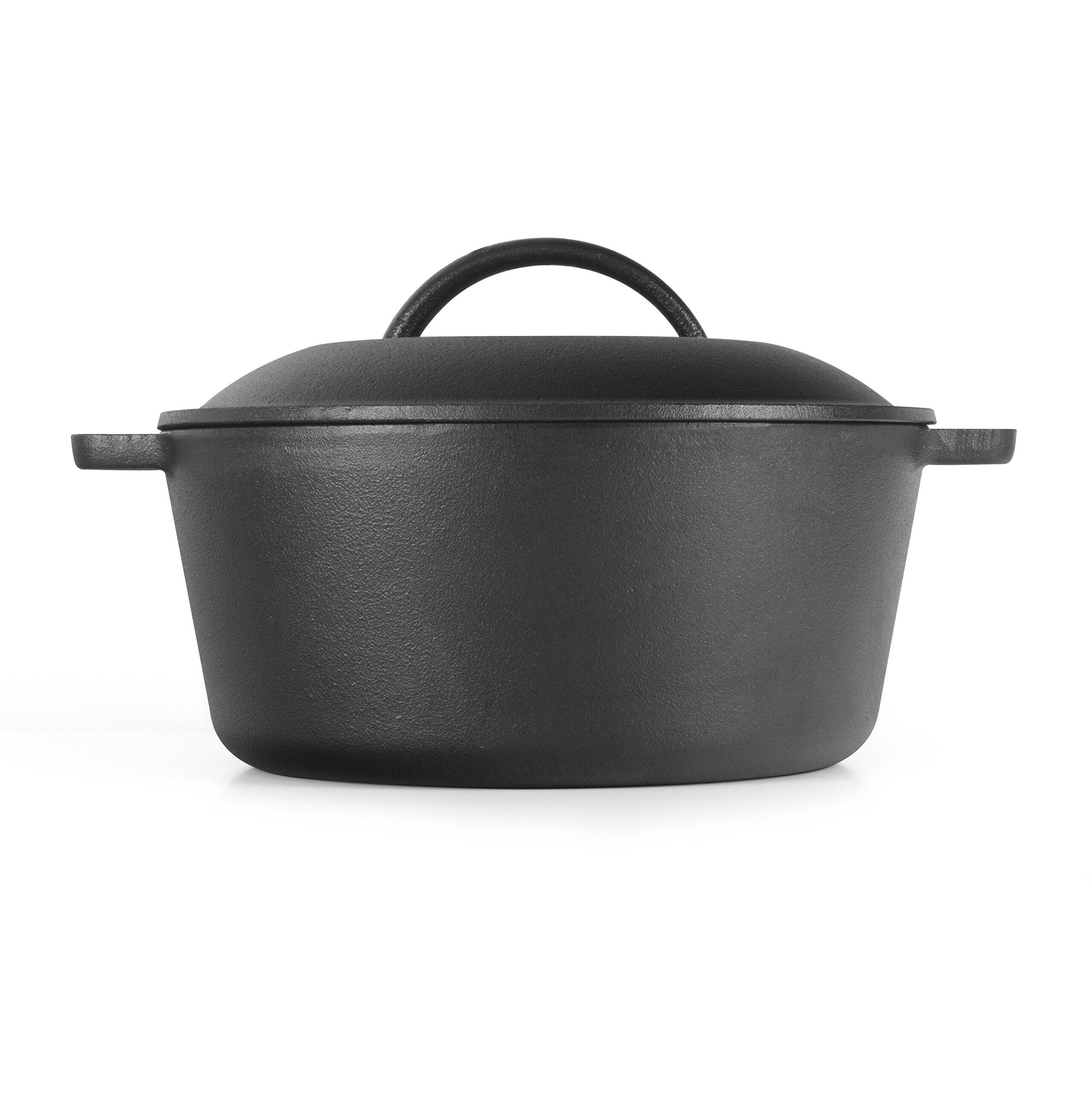 Back. Commercial Chef - COMMERCIAL CHEF 5 Quart Dutch Oven - Black.