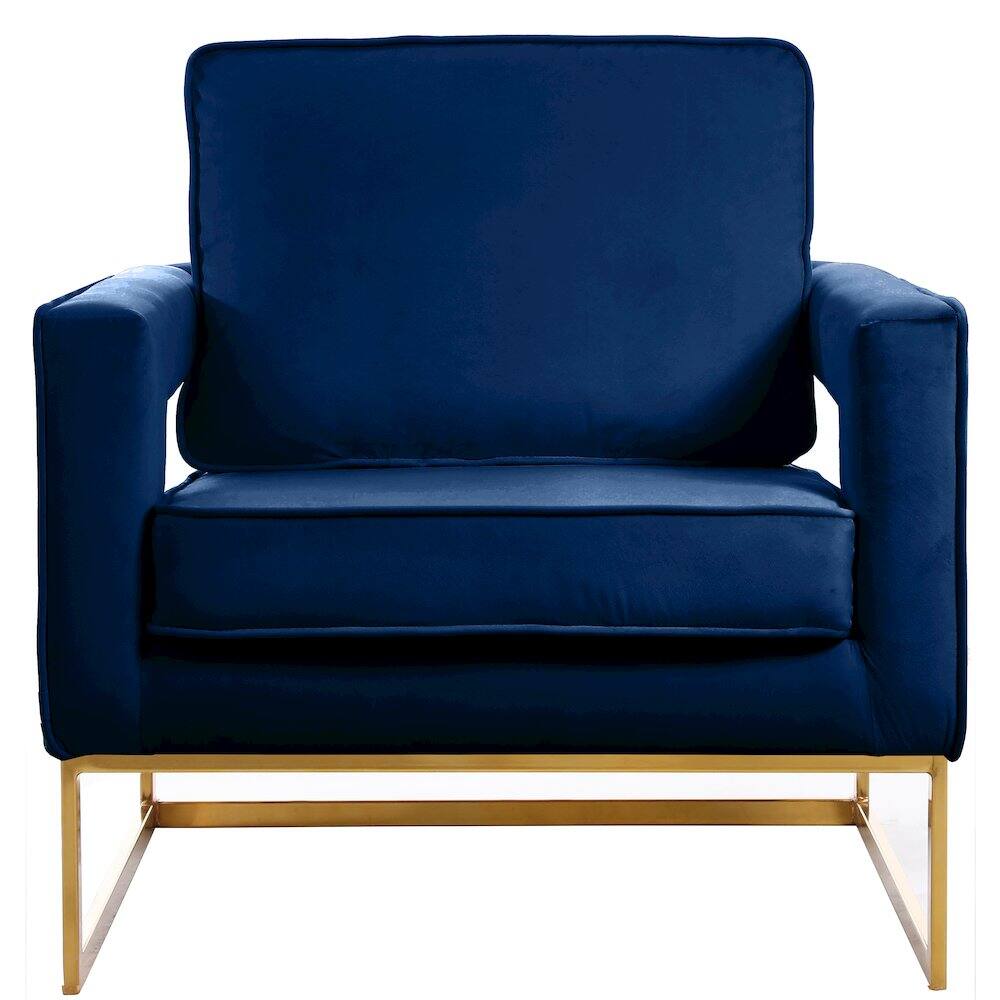 Alt View 1. Meridian Furniture - Noah Navy Velvet Accent Chair - Blue.