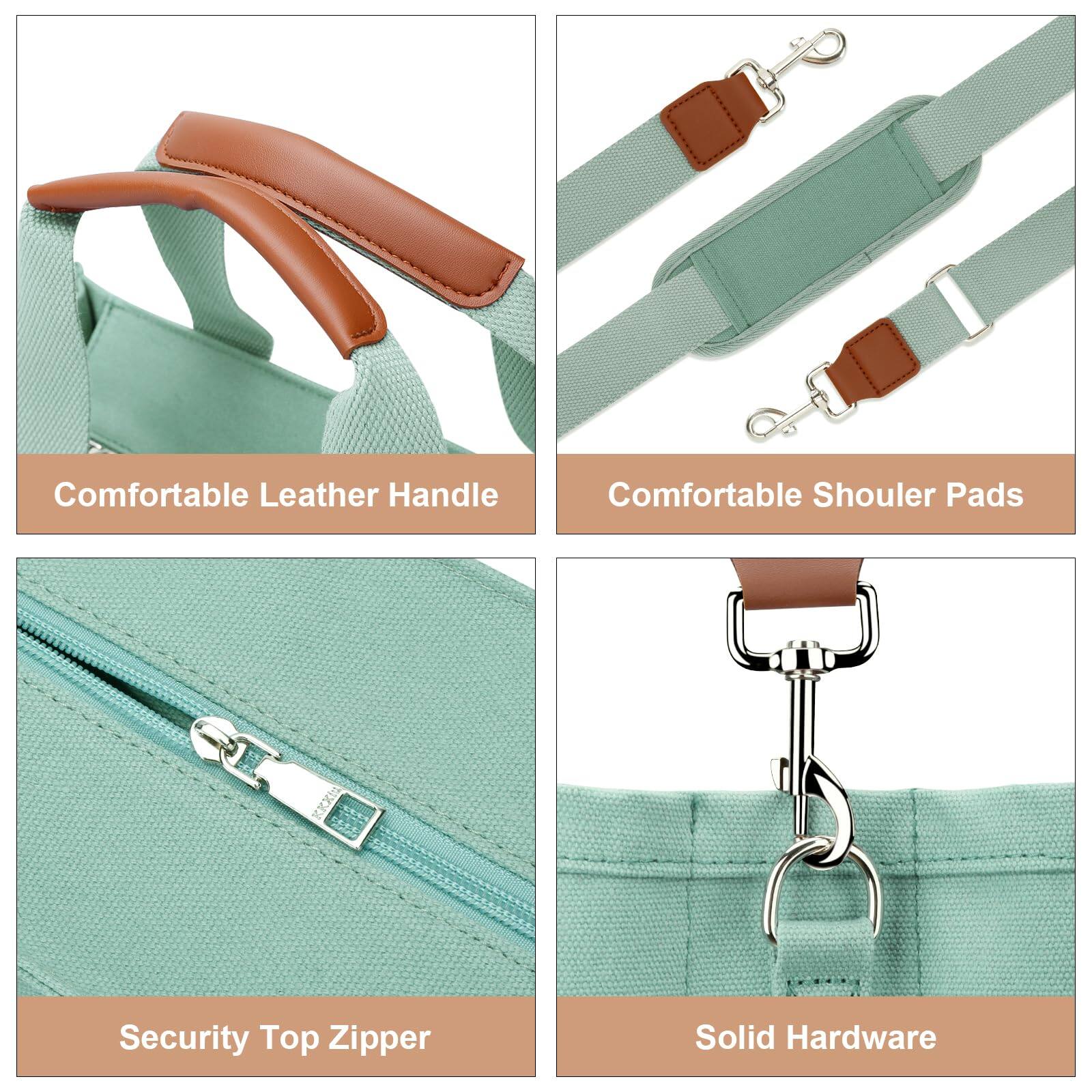 - Comfortable Leather Handle
- Comfortable Shoulder Pads
- Security Top Zipper
- Solid Hardware