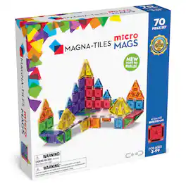 microMAGS 70-Piece Deluxe Magnetic Construction Set, THE ORIGINAL MAGNA-TILES