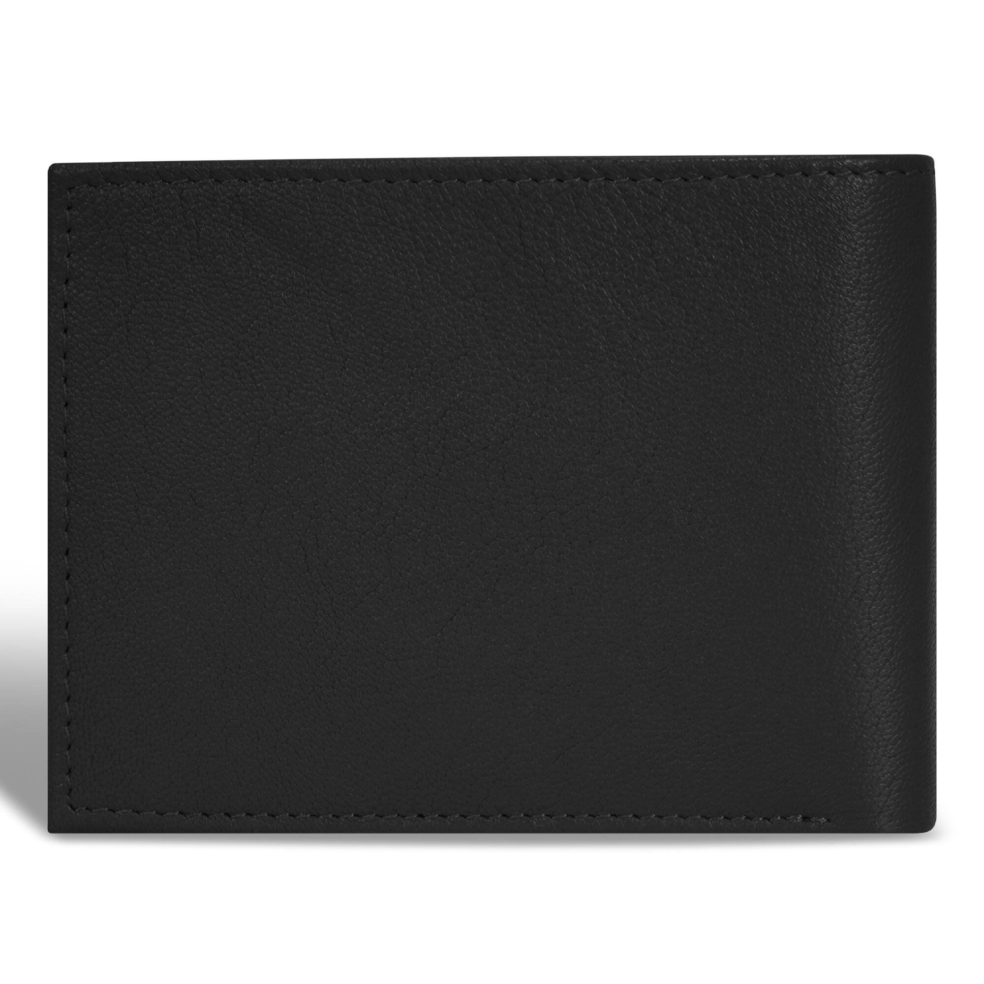Back. Champs - Onyx Collection Leather Center Wing Wallet - Black.
