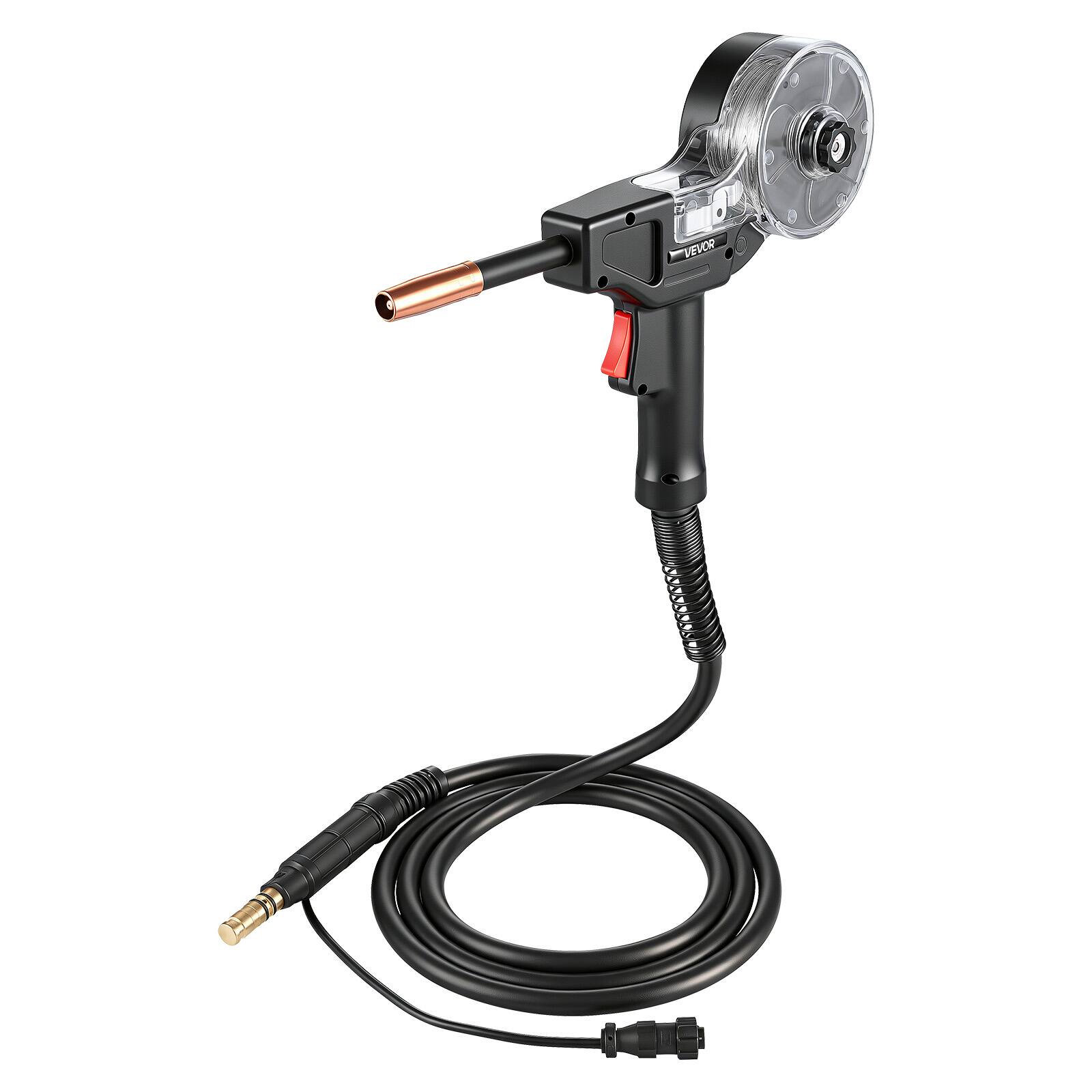 Alt View 5. VEVOR - 130Amp Spool Gun with 10FT Cable, Replacement for Lincoln Magnum 100SG K2532-1 - with 11PCS Mig Welding Contact Tips - Black.