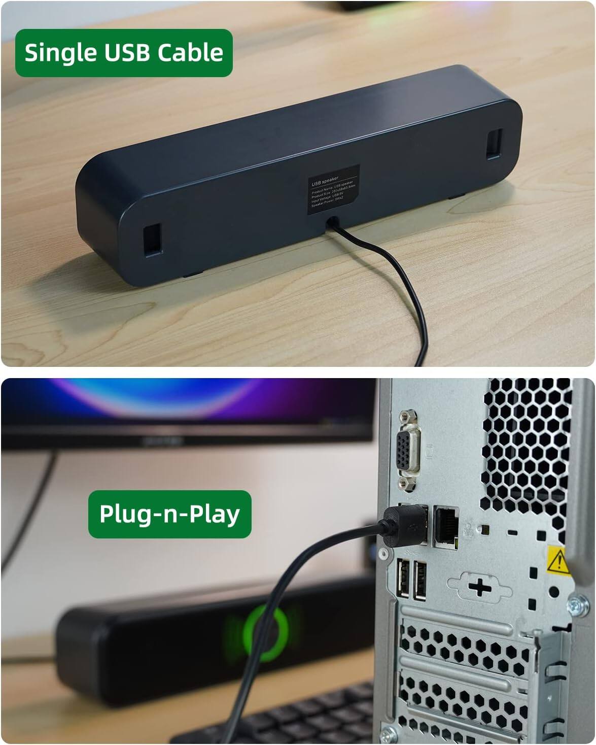 Single USB Cable

USB Power Adapter

Plug-n-Play