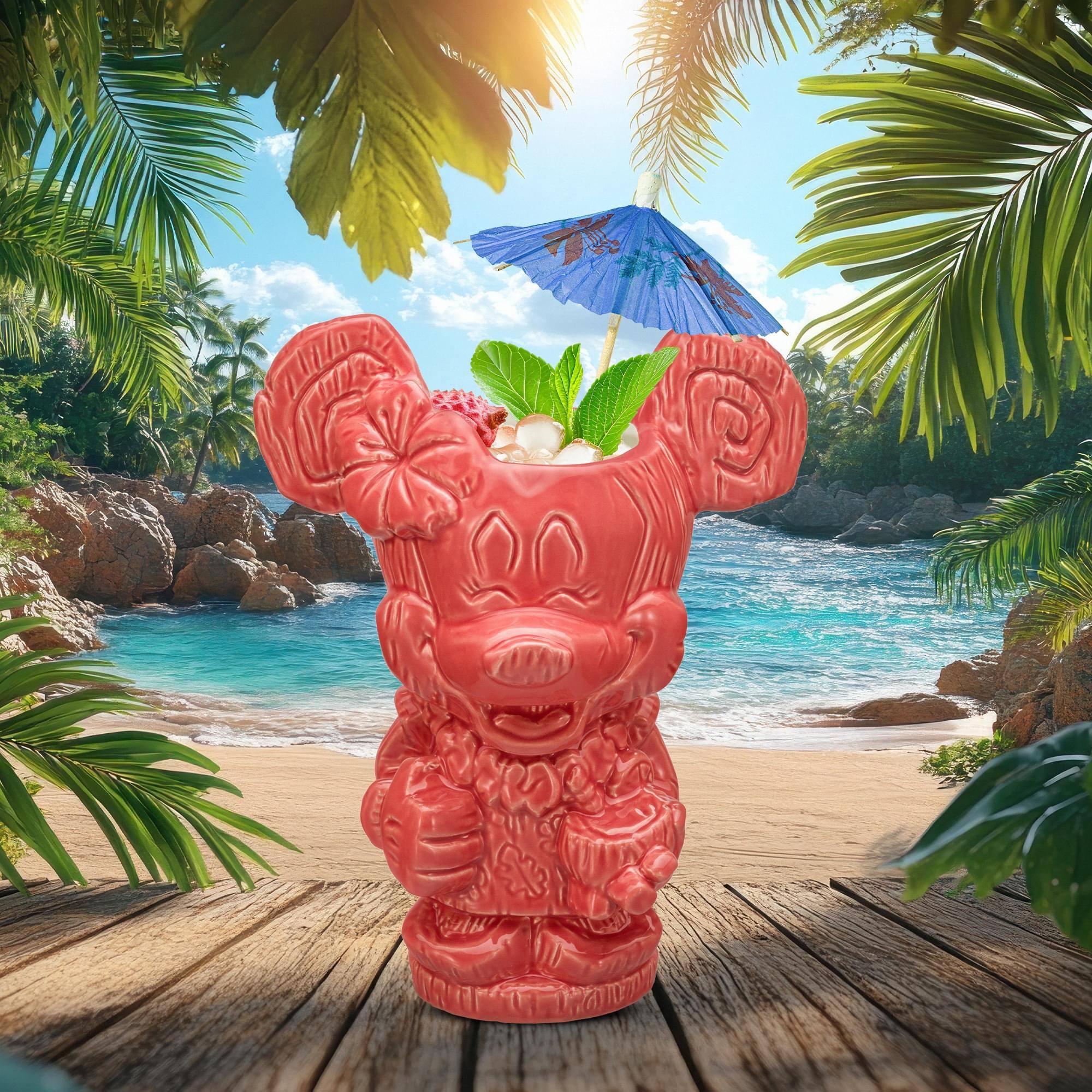 Alt View 10. Disney - Geeki Tikis Disney Aloha Minnie Mouse Ceramic Mug | Holds 18 Ounces - Red.