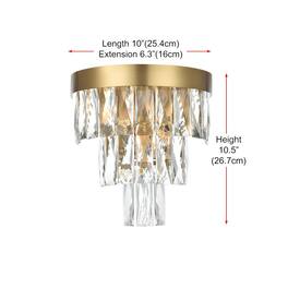 Elegant Lighting - Josephine 10 Inch Wall Sconce In Satin Gold - Satin Gold And Clear