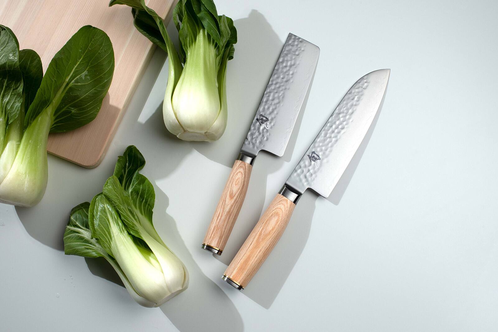 Alt View 3. Shun - Premier Blonde 5.5 Inch Nakiri Knife - Silver.