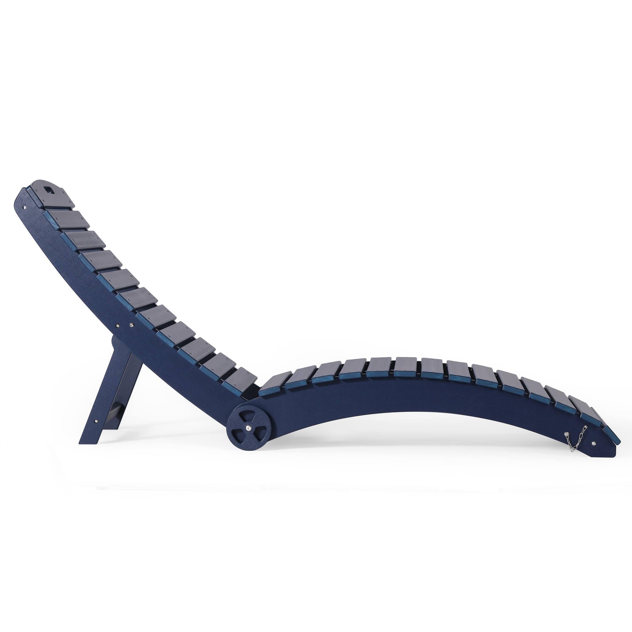 Left. WestinTrends - WestinTrends Ventura Outdoor HDPE In-Pool Patio Chaise Lounge Chair With Wheels - Navy Blue.
