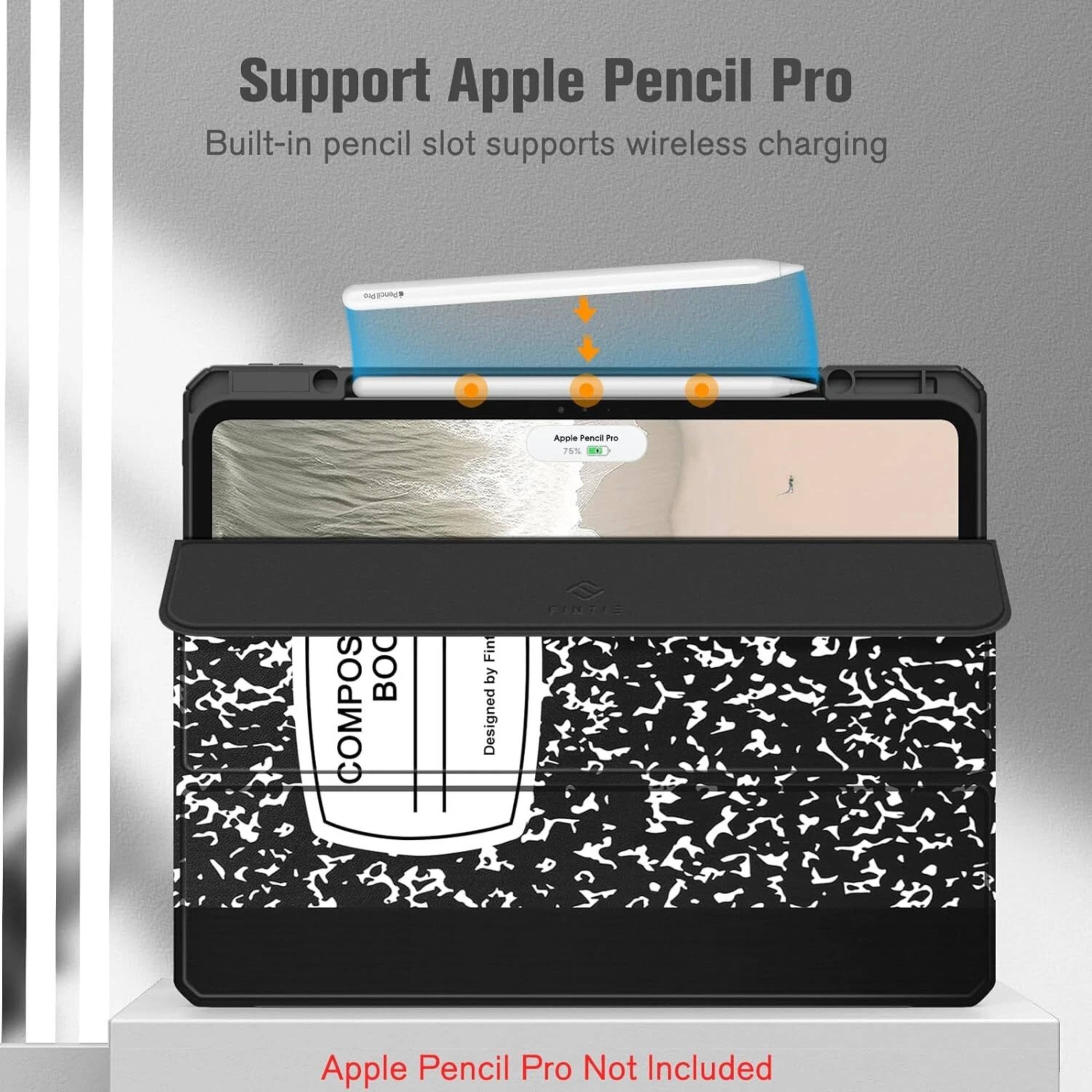 Support Apple Pencil Pro  
Built-in pencil slot supports wireless charging  

Apple Pencil Pro Not Included