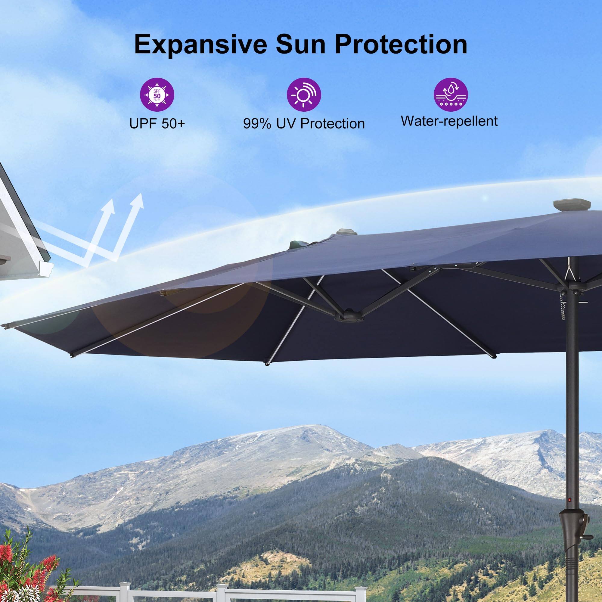 Expansive Sun Protection  
UPF 50+  
99% UV Protection  
Water-repellent