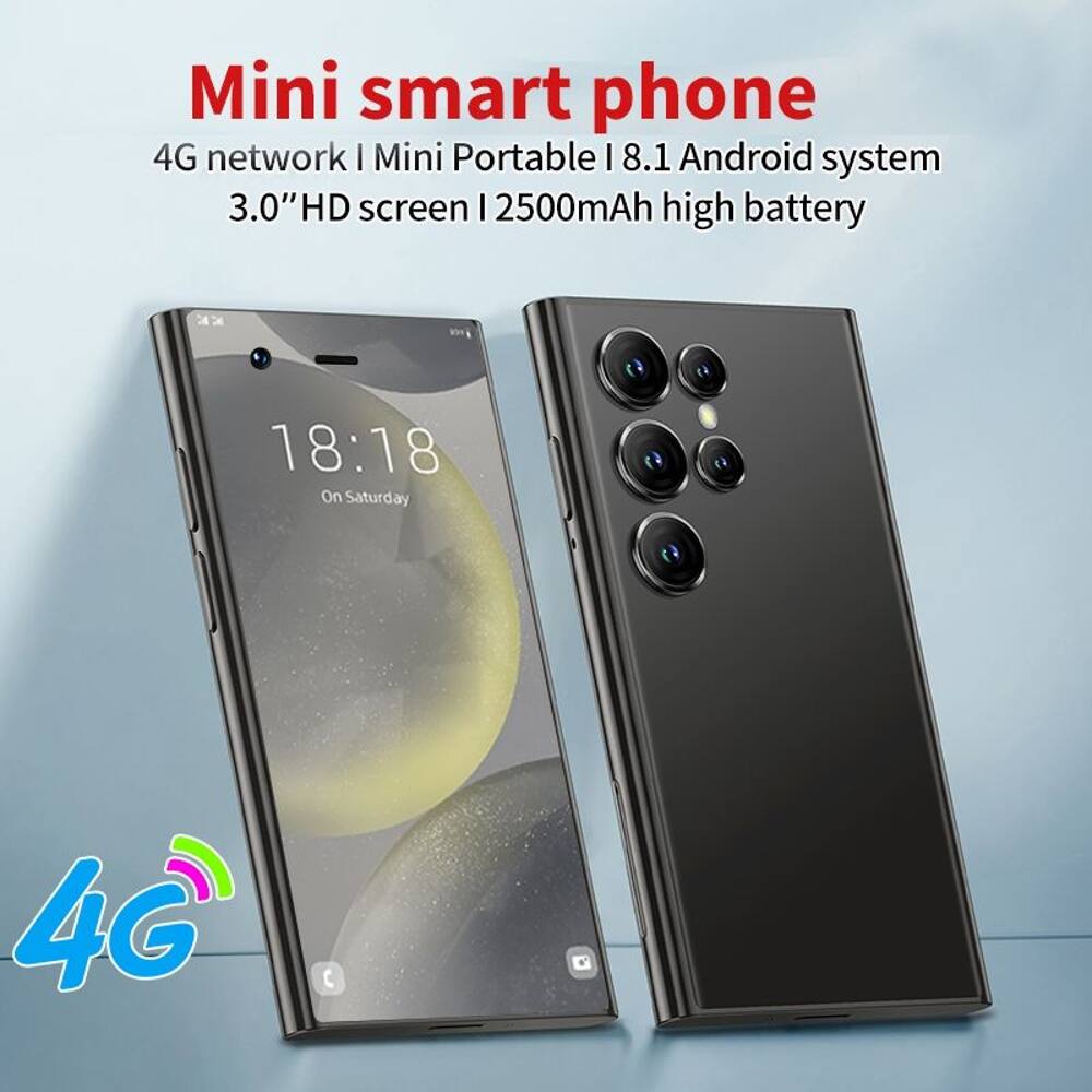 Mini smart phone  
4G network | Mini Portable | 8.1 Android system  
3.0" HD screen | 2500mAh high battery  
18:18 On Saturday