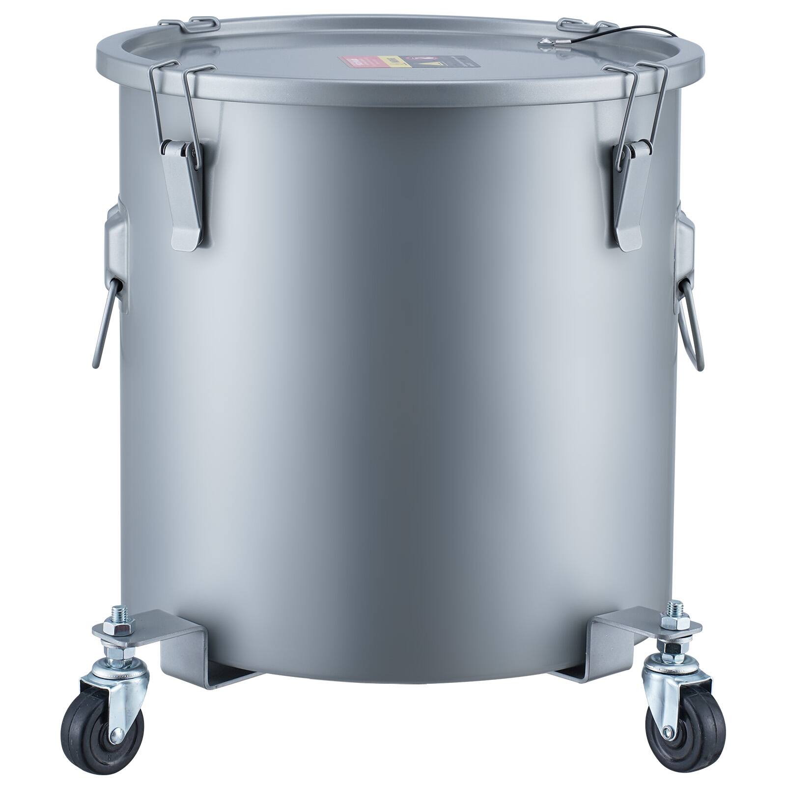 Alt View 5. VEVOR - Fryer Grease Bucket, 8 Gal Oil Disposal Caddy with Caster Base, Carbon Steel with Rust-Proof Coating - Gray.