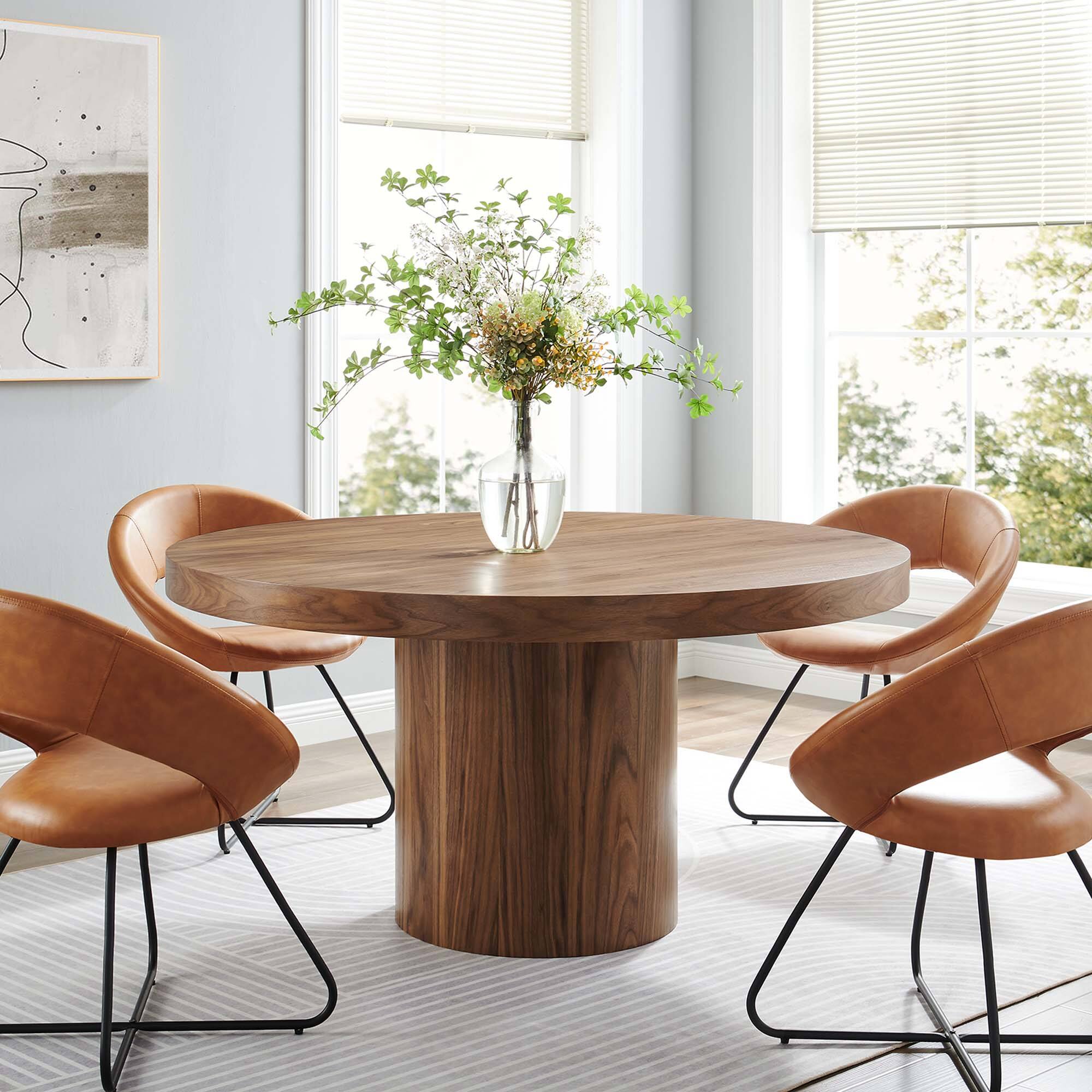 Alt View 5. Modway - Gratify 60" Round Dining Table by Modway - Walnut.