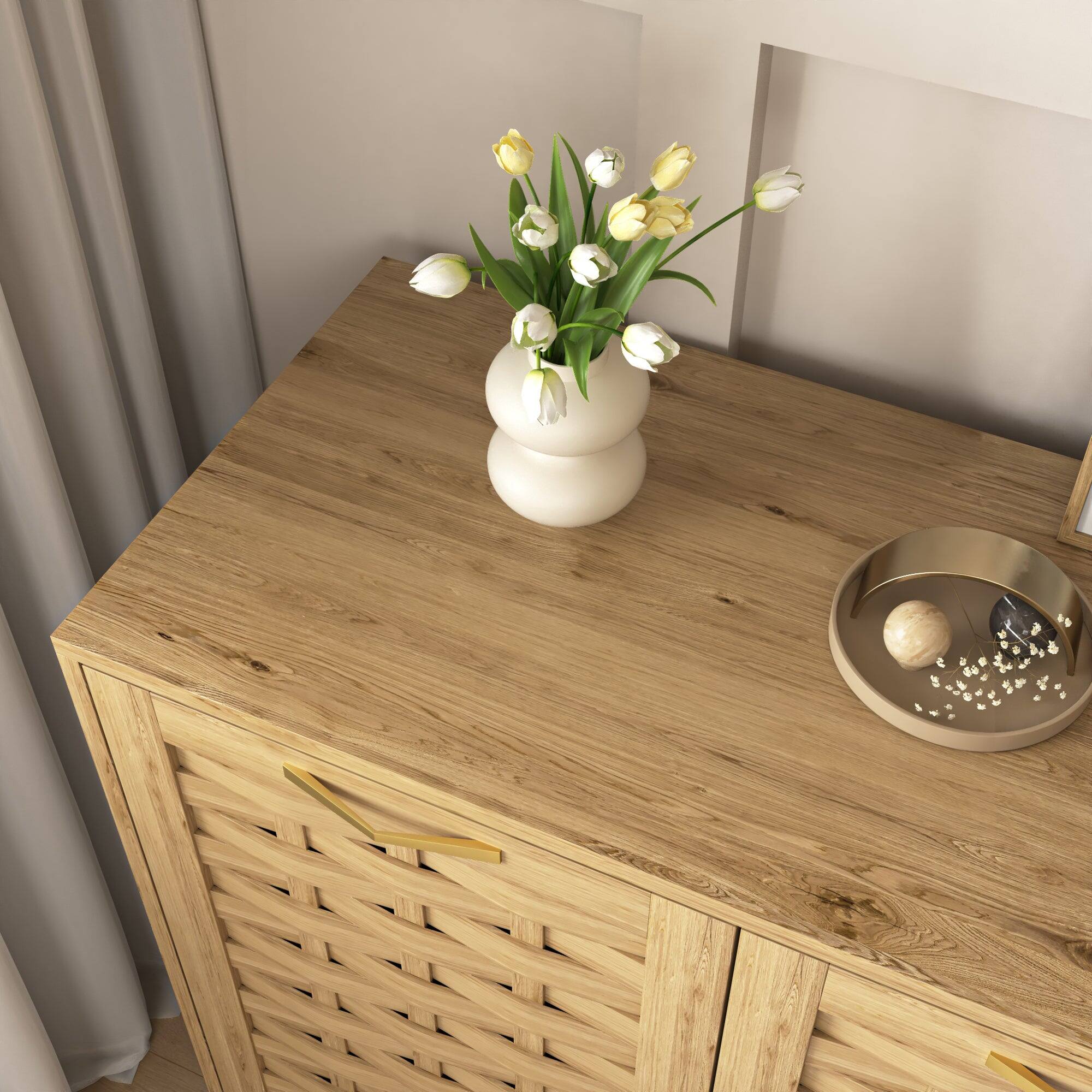 Alt View 7. Boyel Living - Three Door Storage Cabinet Wood Sideboard Buffet with Adjustable Shelf Accent Cabinet for Home - Wood.