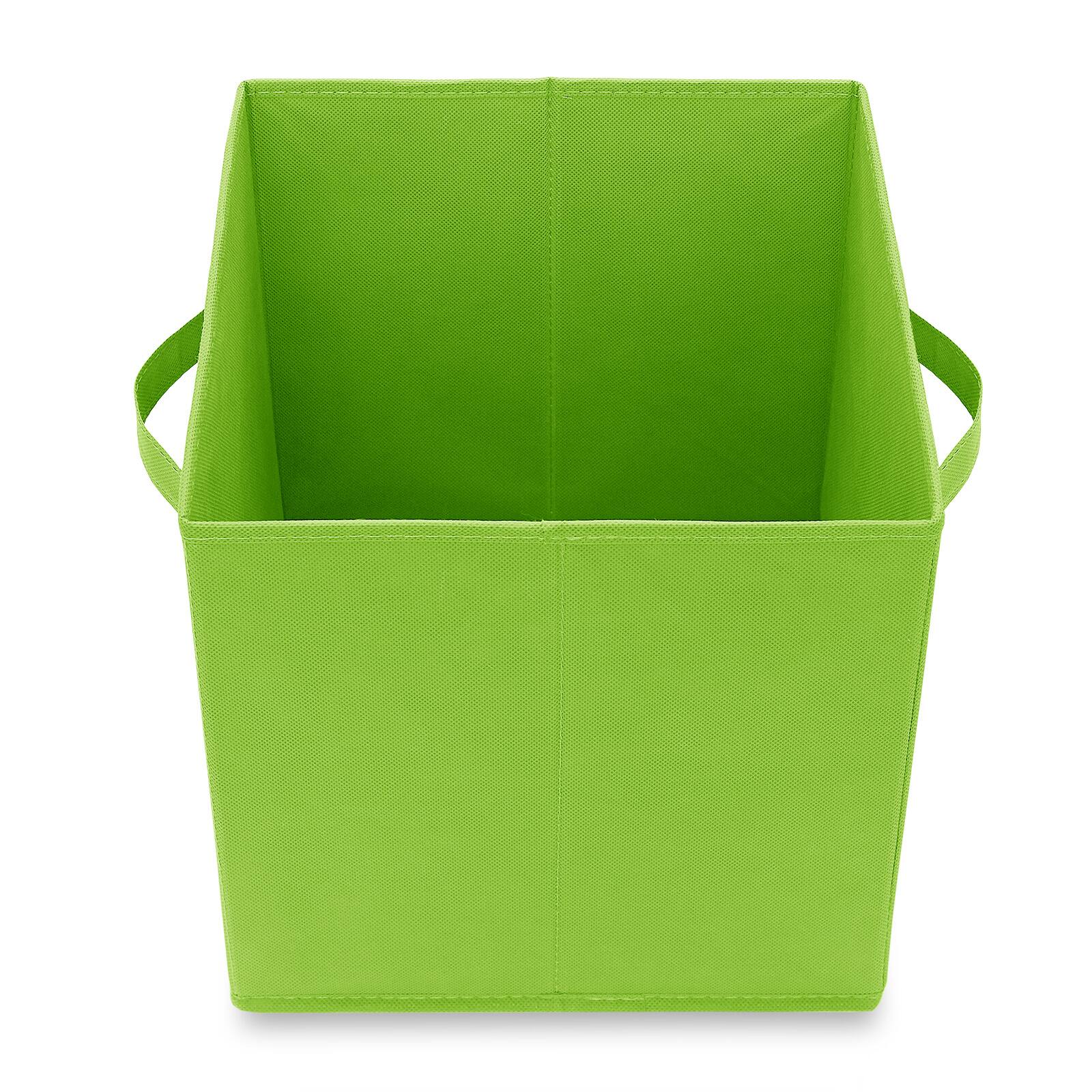 Alt View 3. Casafield - (Set of 6) Collapsible Fabric Cubes - Storage Bins - Lime Green.