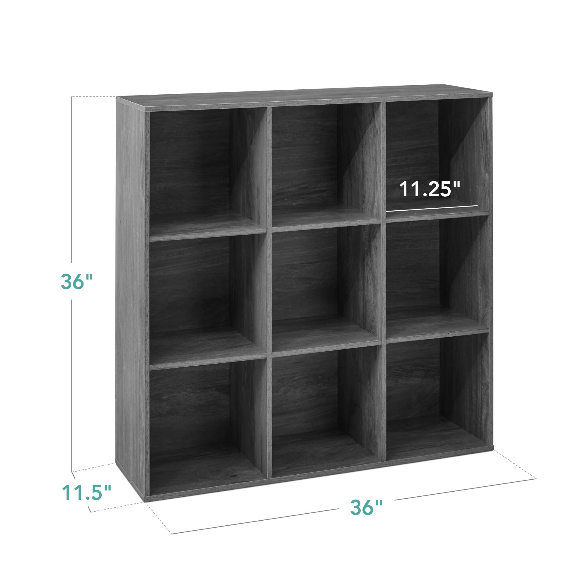 The dimensions of the shelf are:

- Height: 36"
- Width: 36"
- Depth: 11.5"
- Shelf height: 11.25"