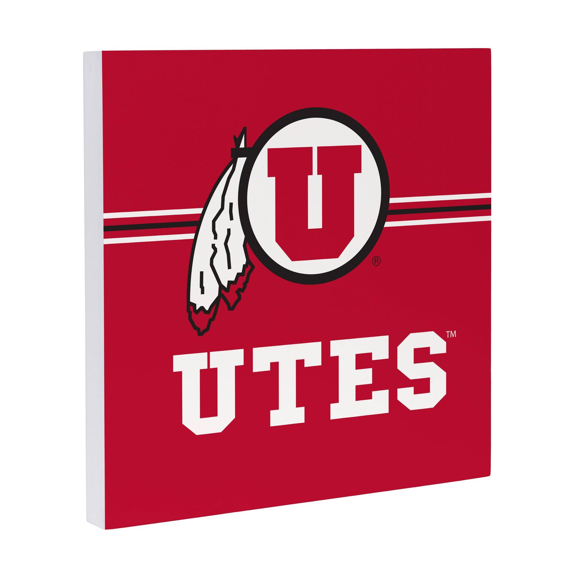 Alt View 1. Evergreen Enterprises - Utah Utes 12" x 12" Wood Wall Sign - Multicolor.