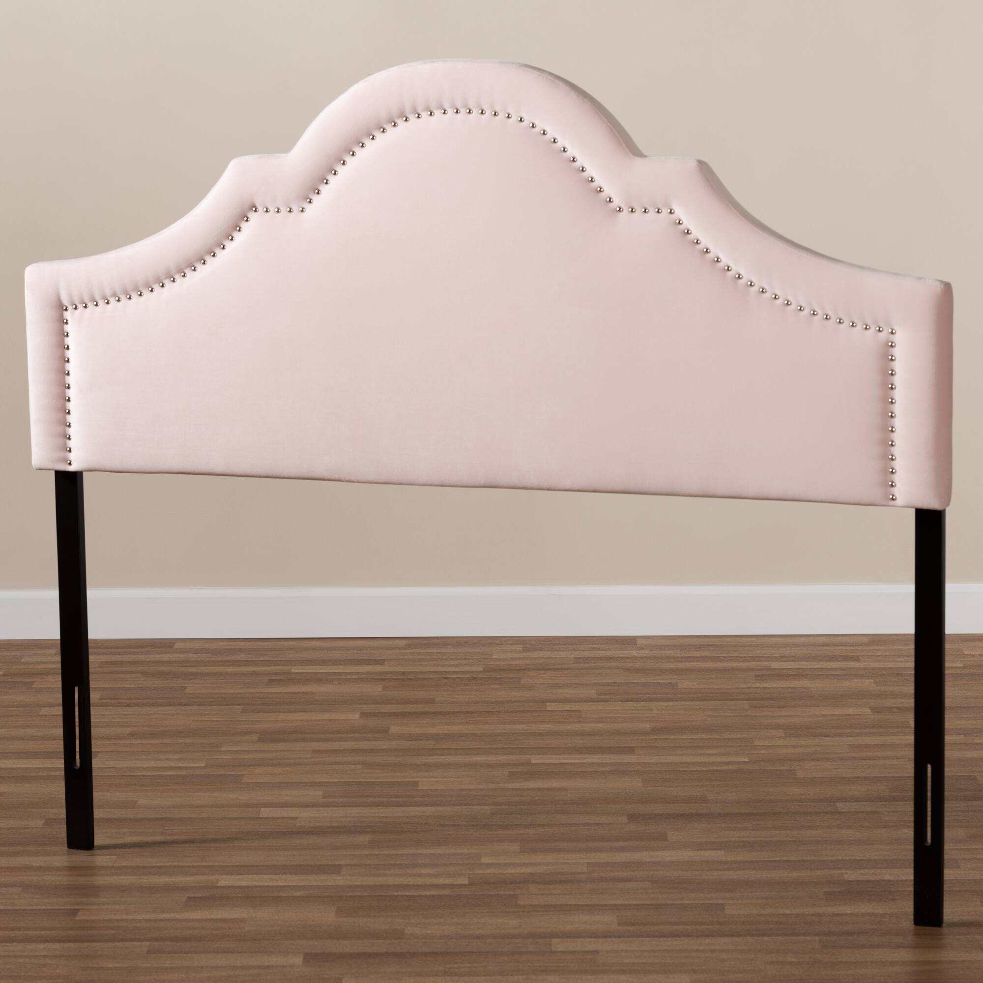 Alt View 1. Baxton Studio - Rita Modern and Contemporary Velvet Fabric Upholstered Queen Size Headboard - Light Pink.