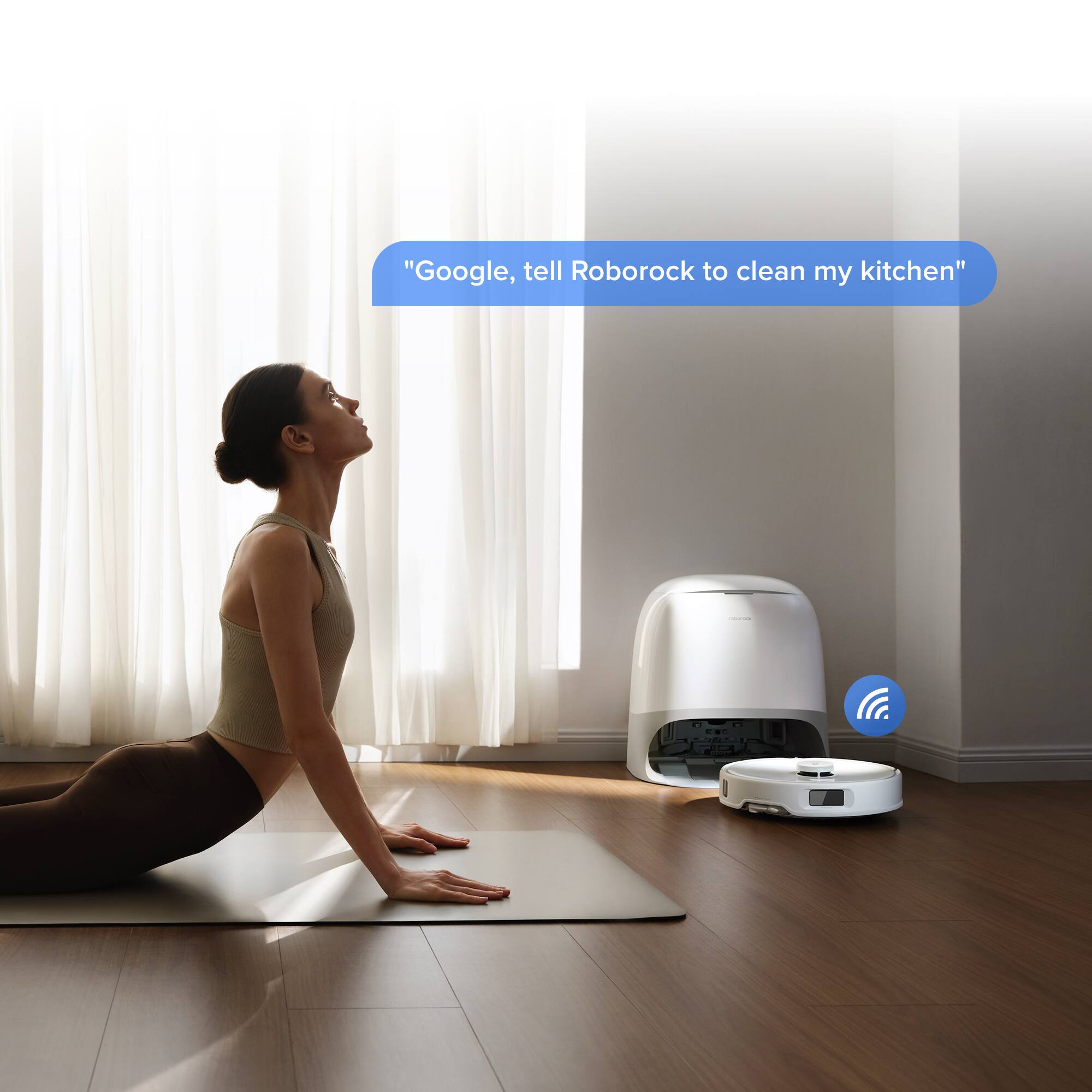 "Google, tell Roborock to clean my kitchen."