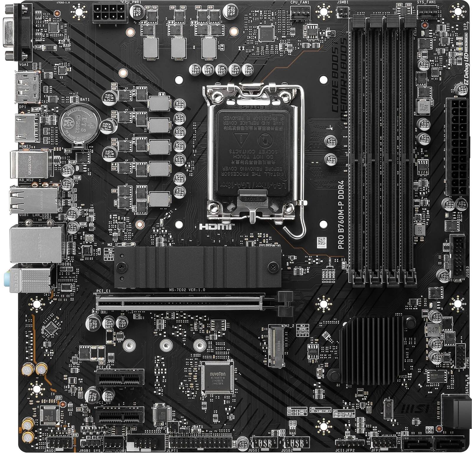 MSI PRO B760M P DDR4 LGA 1700 Micro ATX Motherboard B760MPD4