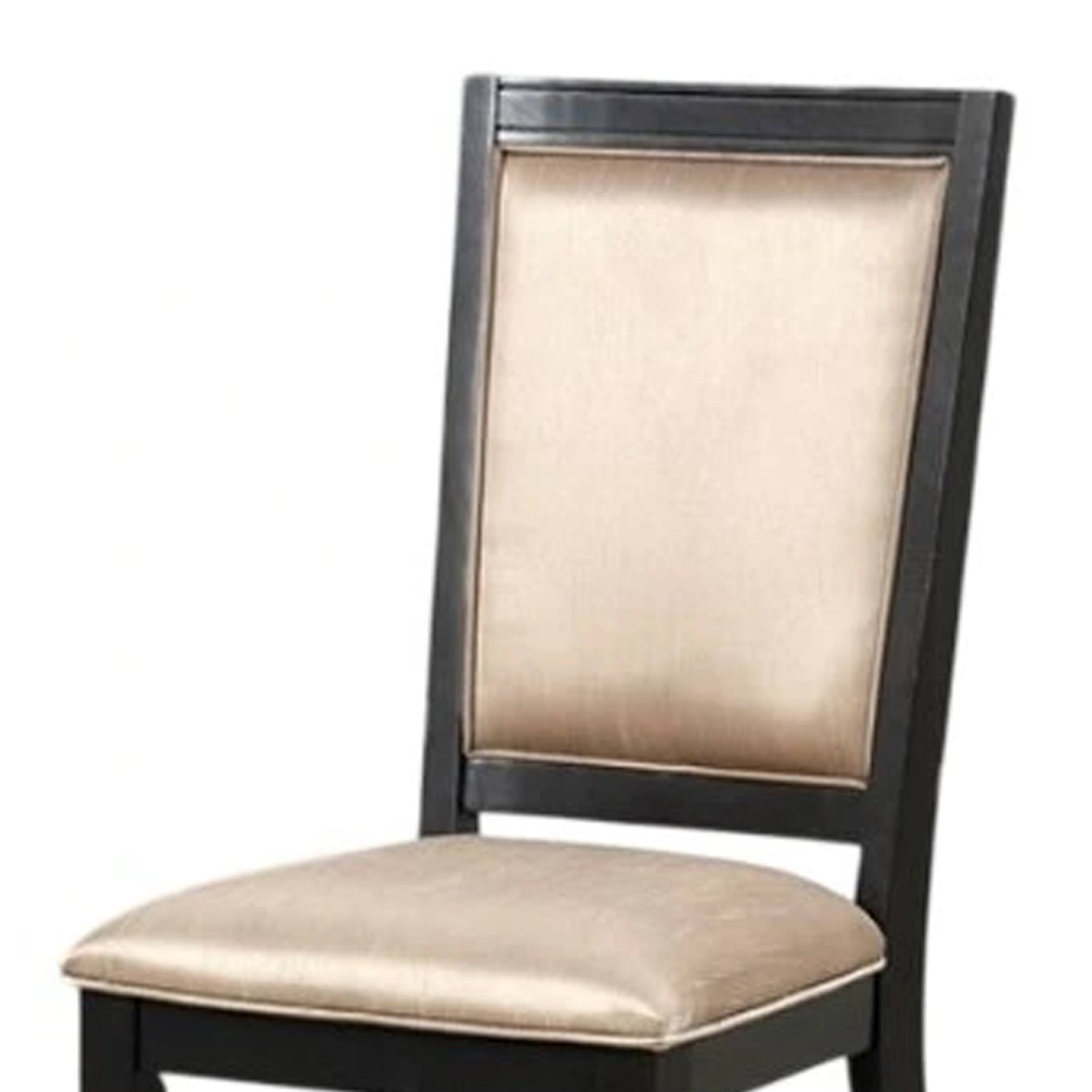 Alt View 2. Manhattan Lane - Yada Side Dining Chair Set of 2, Slatted Back - Espresso Brown, Light Brown, Gold.