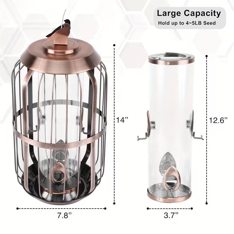 Large Capacity  
Hold up to 4~5LB Seed

14"  
12.6"  
7.8"  
3.7"