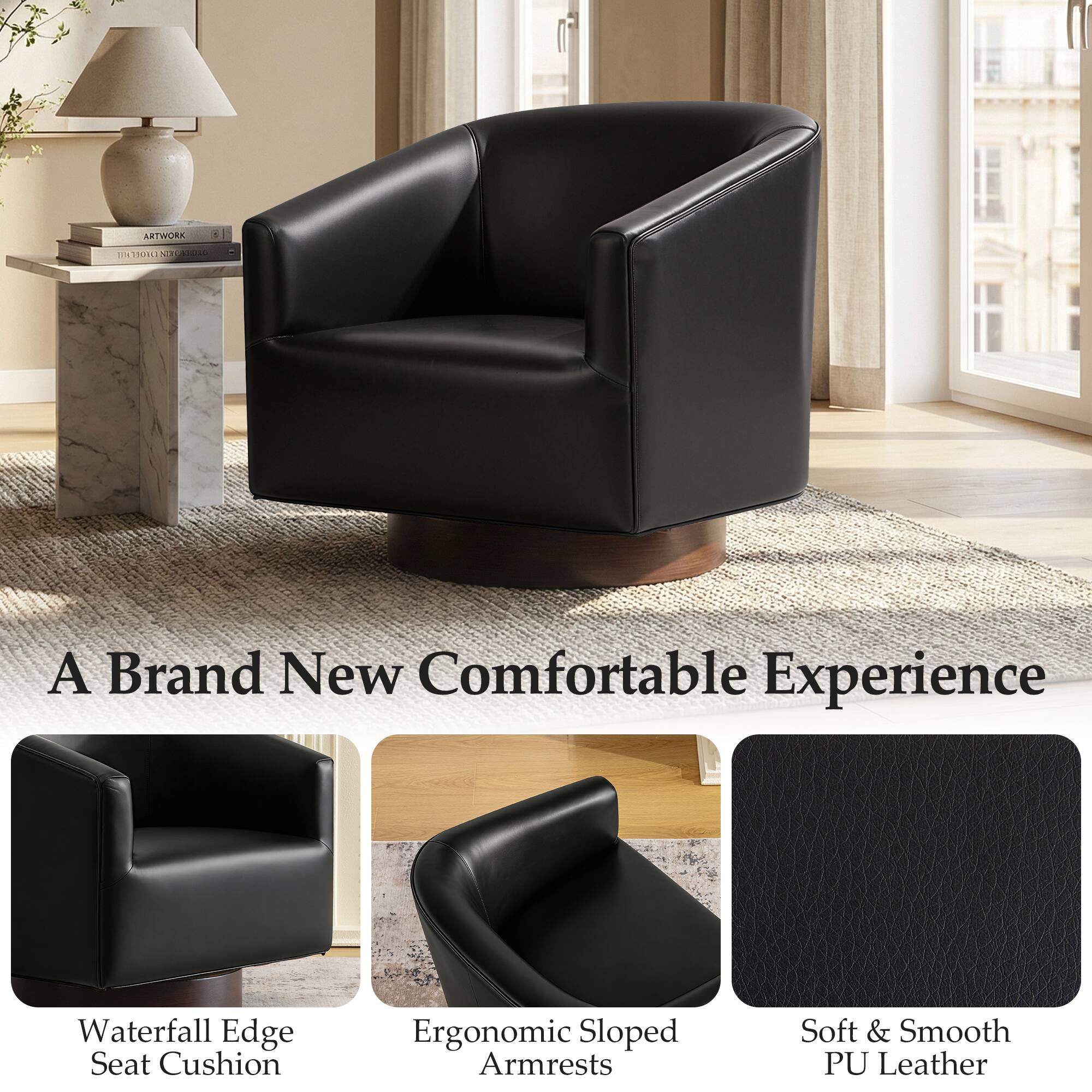 ARTWORK 1ETRON SER NO

A Brand New Comfortable Experience

Waterfall Edge Seat Cushion
Ergonomic Sloped Armrests
Soft & Smooth PU Leather
