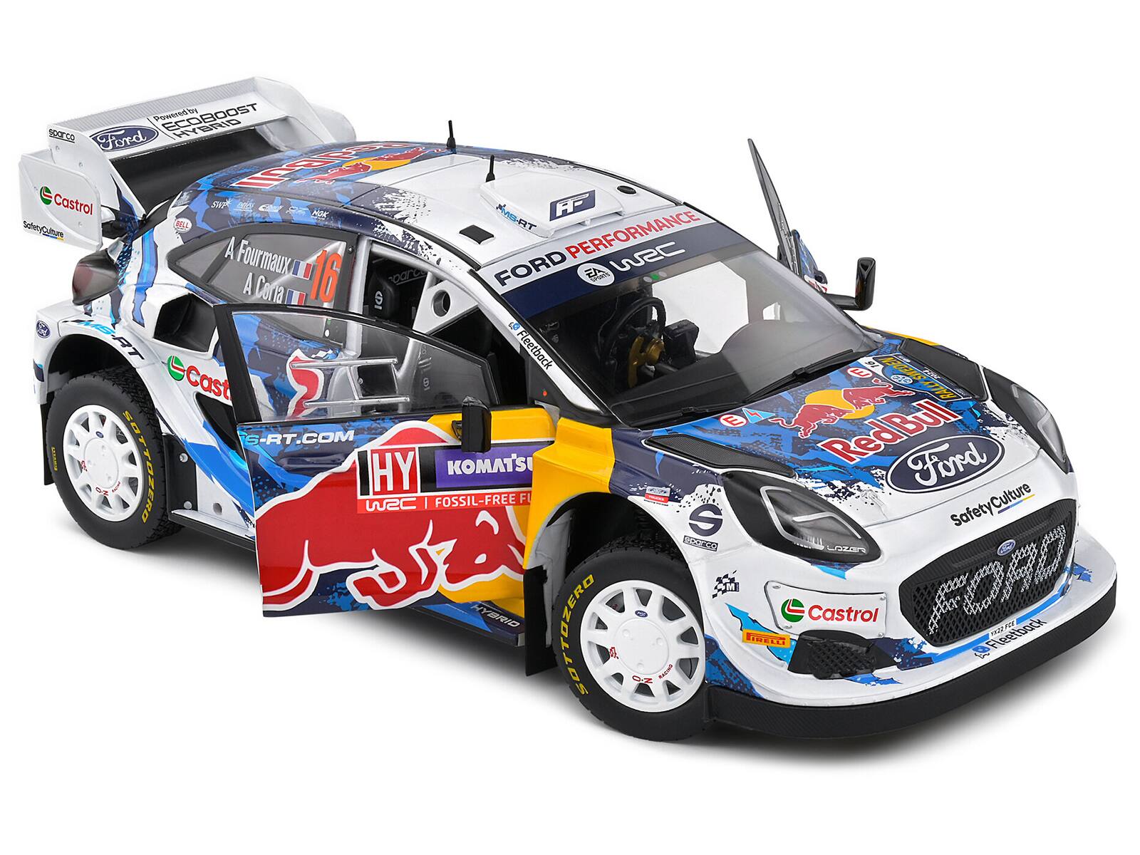 Sure, here is the corrected and grouped text from the image:

- Ford
- Castrol
- SafetyCulture
- Ford Performance
- WRC
- EcoBoost
- Red Bull
- HYBRID
- Fossil-Free Fuel
- KOMAT'SU
- S-RT.COM
- 16
- A Fourmaux
- A Corolla
- HY
- HYBRID
- ZERO
- SafetyCulture
- Ford
- Castrol
- S-RT.COM
- EcoBoost
- Ford Performance
- WRC
- Red Bull
- HYBRID
- Fossil-Free Fuel
- KOMAT'SU
- SafetyCulture
- Ford
- Castrol
- S-RT.COM
- EcoBoost
- Ford Performance
- WRC
- Red Bull
- HYBRID
- Fossil-Free Fuel
- KOMAT'SU
- SafetyCulture
- Ford
- Castrol
- S-RT.COM
- EcoBoost
- Ford Performance
- WRC
- Red Bull
- HYBRID
- Fossil-Free Fuel
- KOMAT'SU
- SafetyCulture
- Ford
- Castrol
-