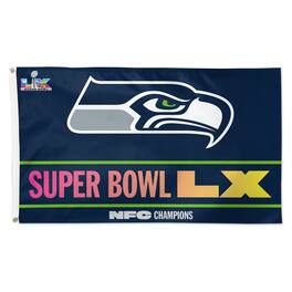 WinCraft - Seattle Seahawks 2025 NFC Champions Single-Sided Deluxe 3' x 5' Flag - Multicolor