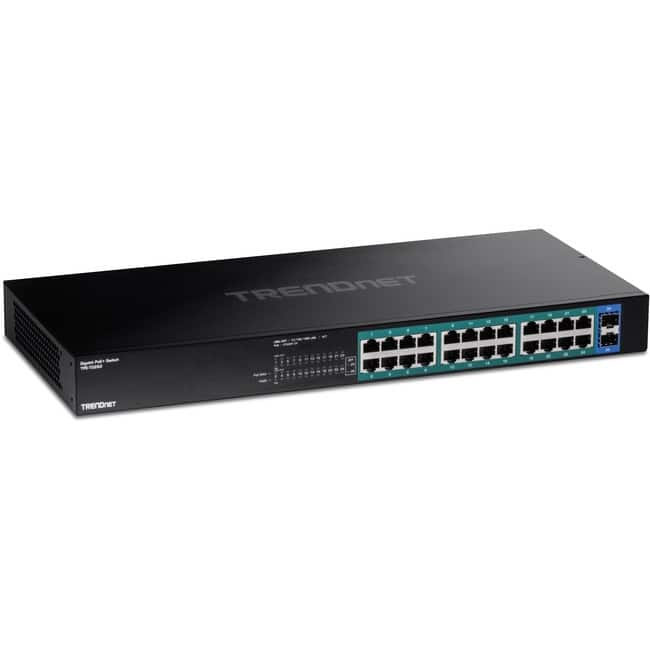Trendnet - 26-Port Gigabit PoE+ Switch, 24 x 30W PoE+ Ports, 2 Gigabit SFP Slots, 380W PoE Budget, 52Gbps Switching - Unknown