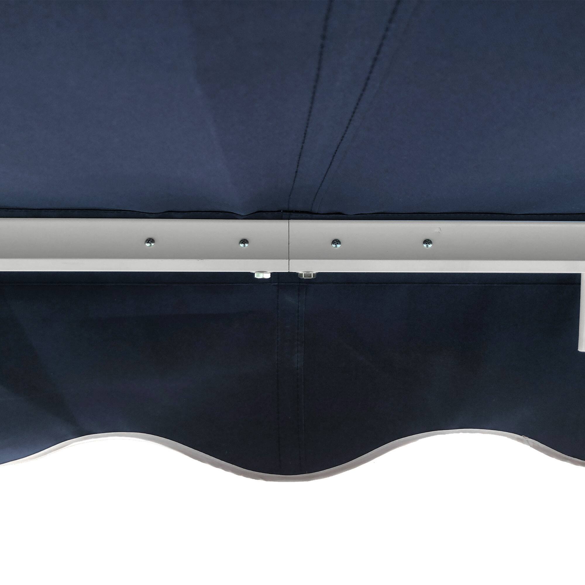 Alt View 7. Outsunny - 10' x 8' Retractable Awning, Patio Awnings, Sunshade Shelter w/ Manual Crank Handle, UV & Water-Resistant Fabric - Blue.