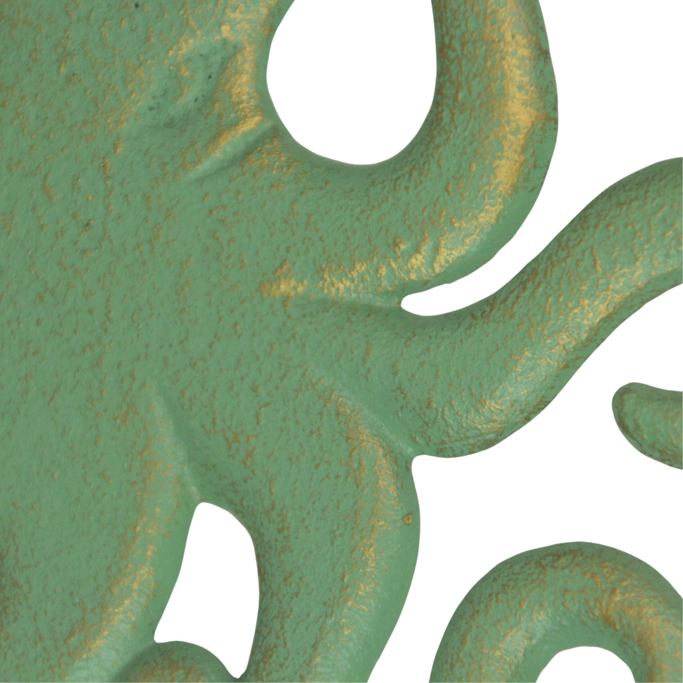 Alt View 5. Zeckos - Cast Iron Octopus Trivet – Verdigris/Bronze, 7.75", Heat-Resistant Nautical Art - Green.