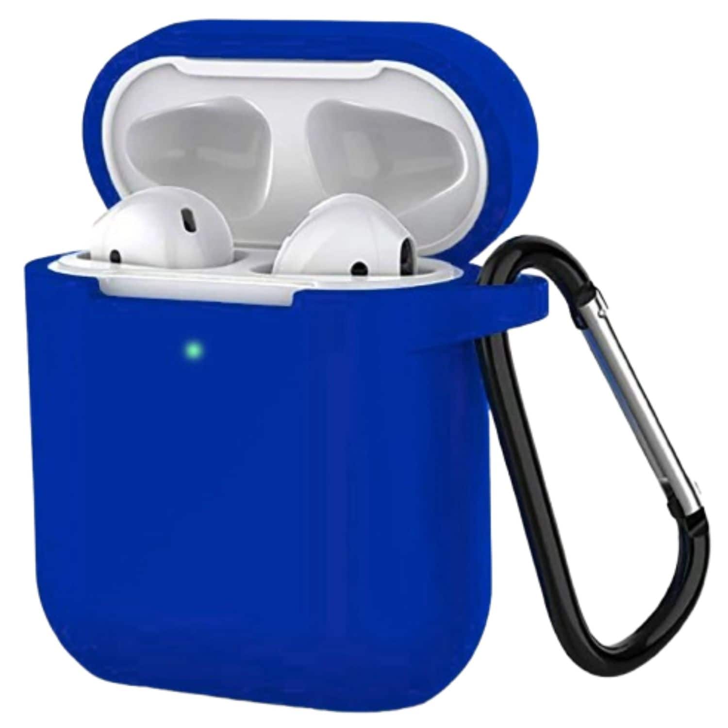 Home Collection - Shockproof Silicone Protective Case with Keychain for Apple AirPods 1 & 2 – Full Cover Protection - Blue