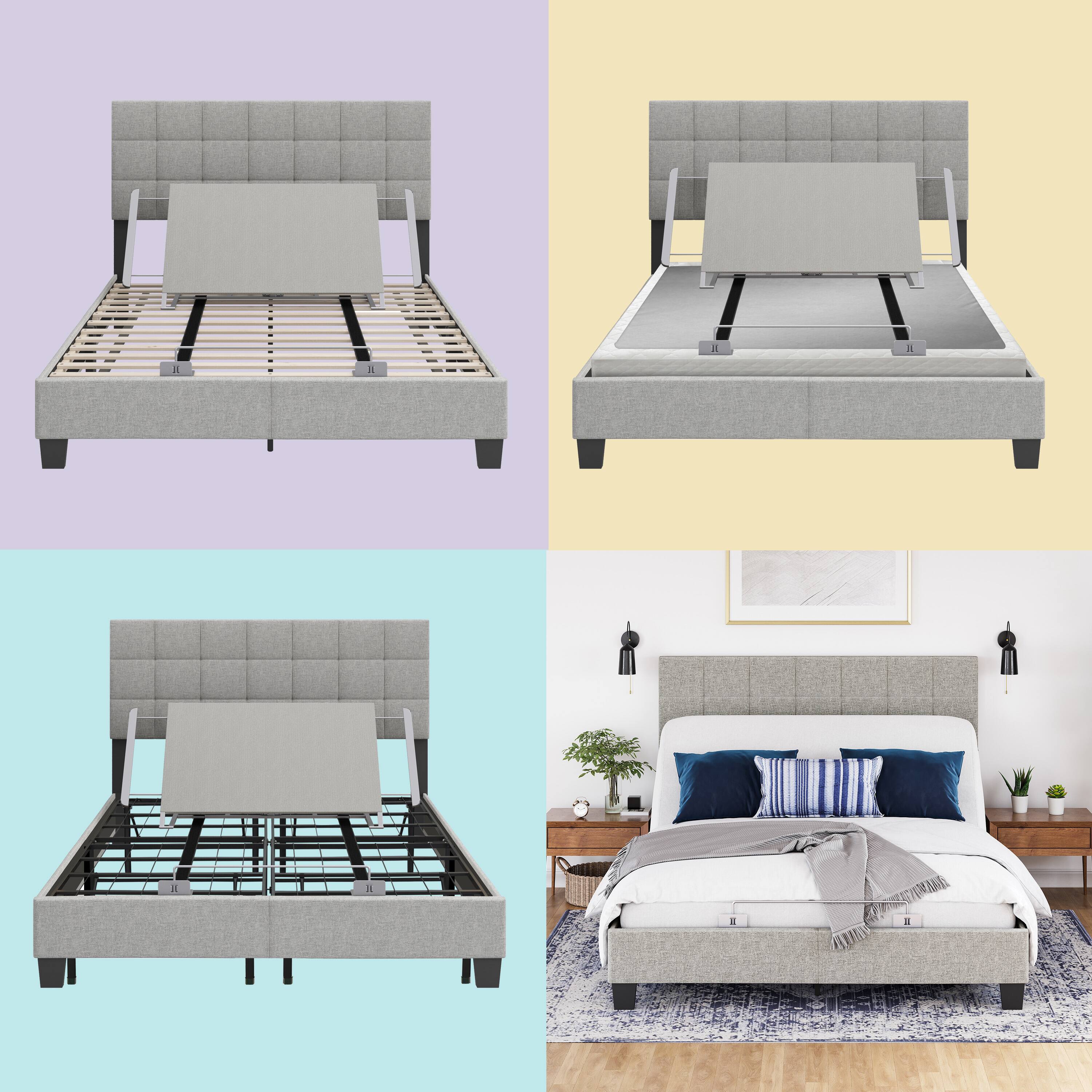 Alt View 1. Boyd Sleep - AdjustaFlex Adjustable Head Lift Base Kit, Lightweight Power Bed Kit, Quick Easy Installation - GREY.