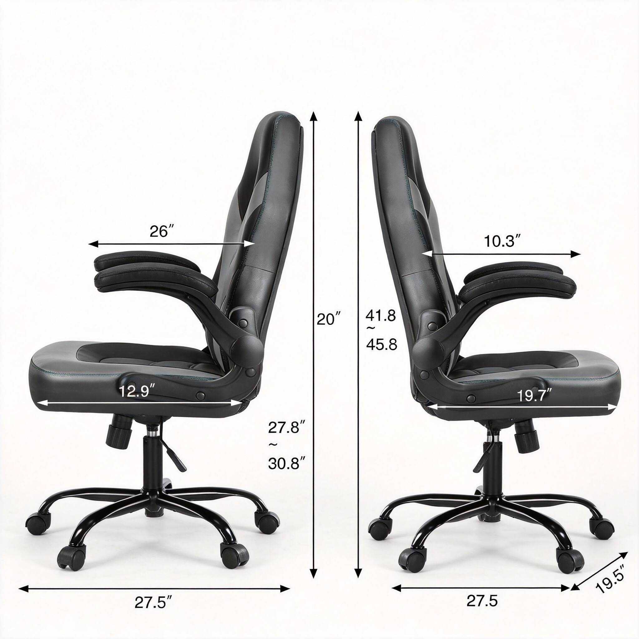 26" 10.3" 20" 41.8" - 45.8" 12.9" 19.7" 27.8" - 30.8" 27.5" 27.5" 19.5"