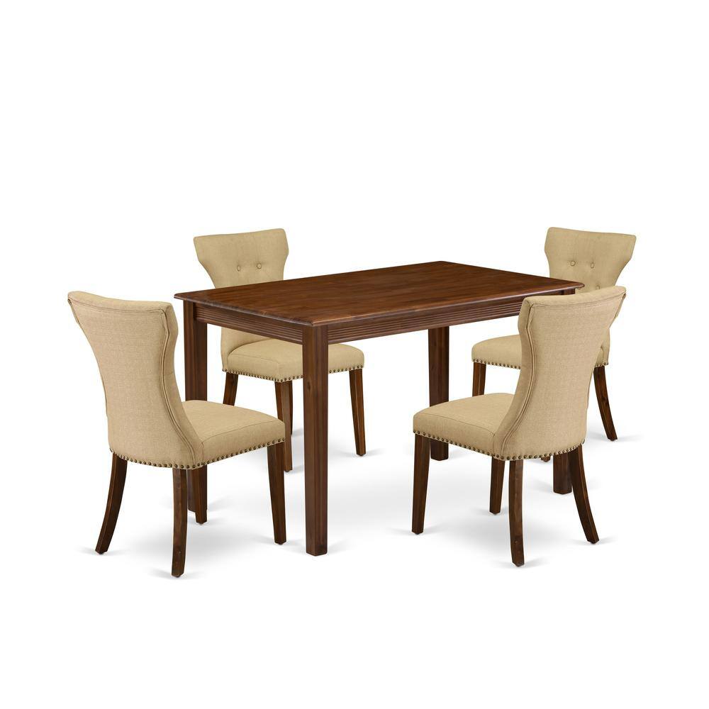 Left. East West Furniture - 5 Piece Dining Table Set Contains a Rectangle Dining Room Table - Brown.