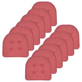 Sweet Home Collection - Solid Color U Shaped Memory Foam 17" x 16" Chair Cushions, 12-Pack - Peach
