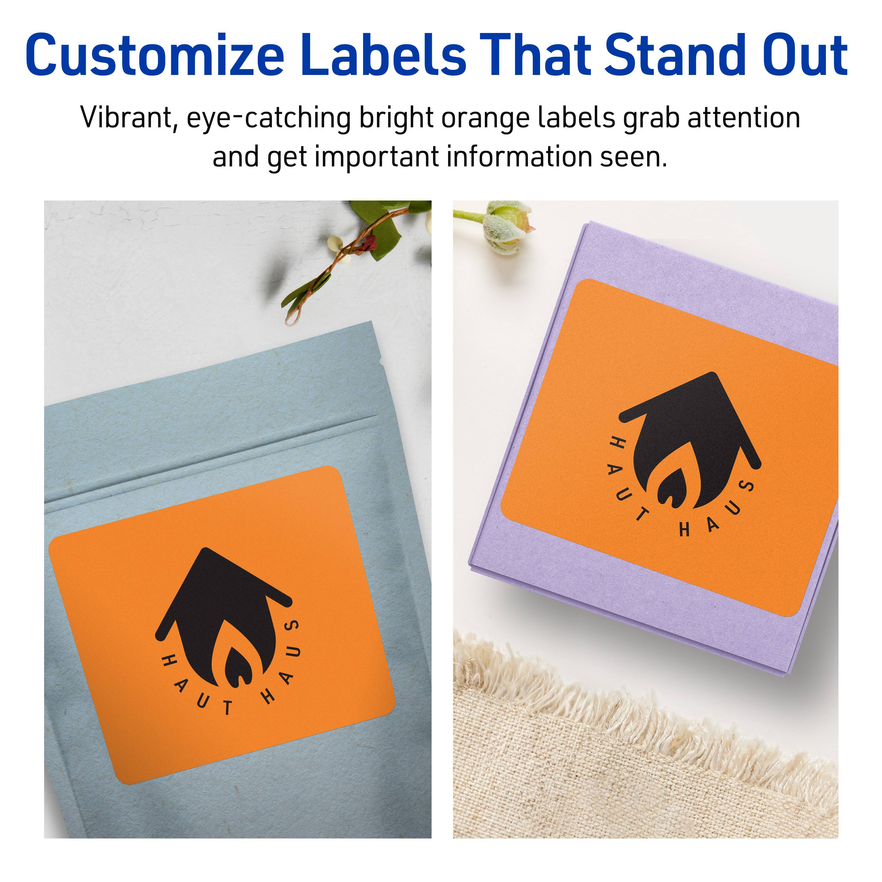 Customize Labels That Stand Out

Vibrant, eye-catching bright orange labels grab attention and get important information seen.

HAUT HAUS