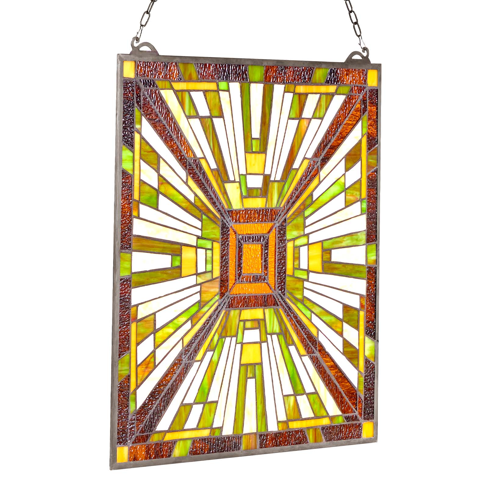 Alt View 5. VEVOR - Stained Glass Window Panel, 20 x 21 in, Tiffany Style Hanging Transom Window Panel with Chain - Multicolor.