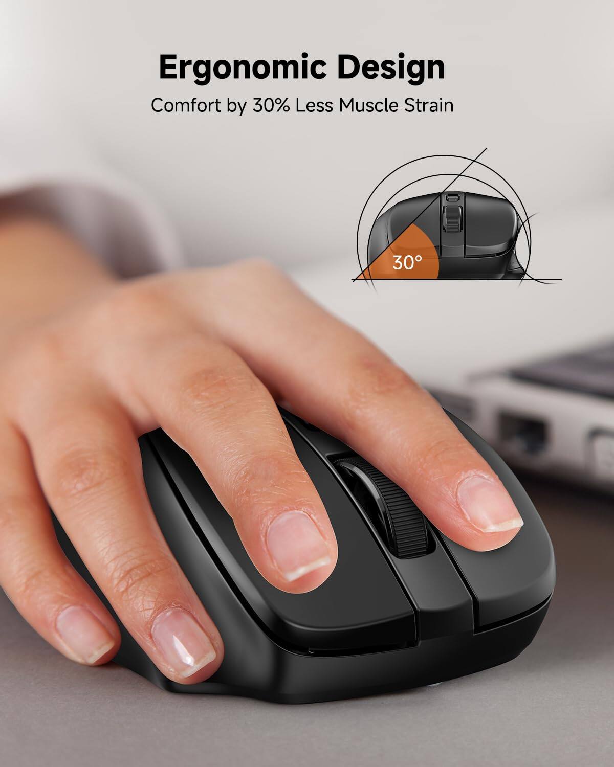 Ergonomic Design  
Comfort by 30% Less Muscle Strain