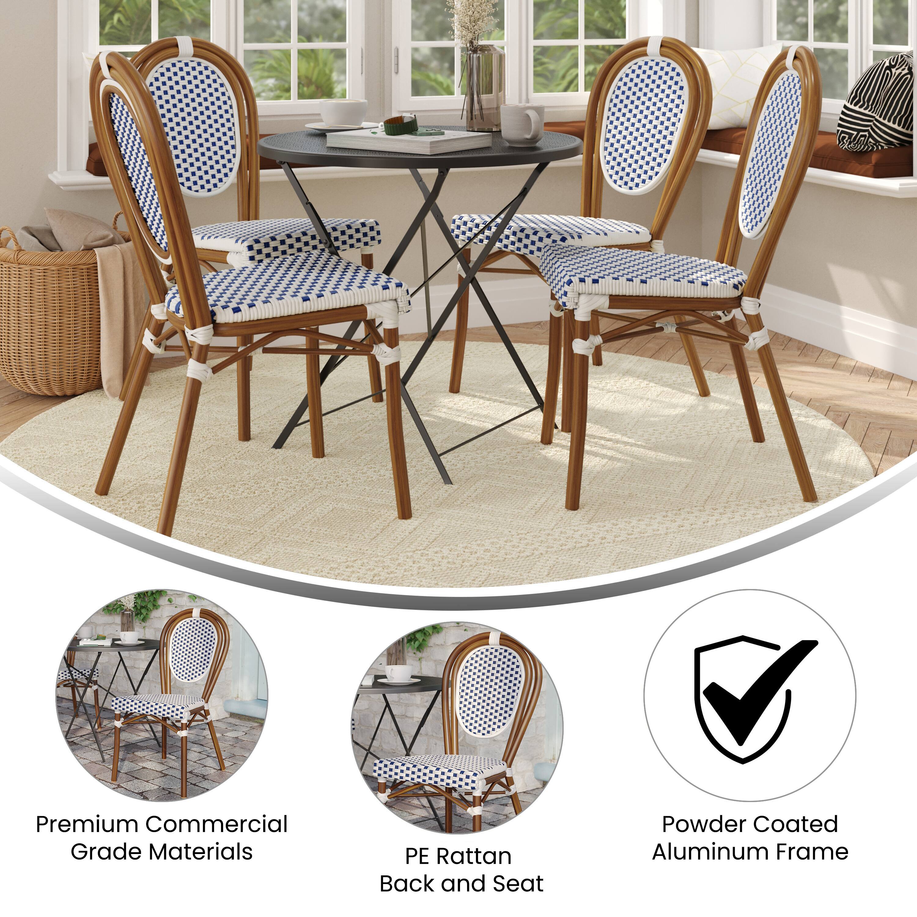Premium Commercial Grade Materials  
PE Rattan Back and Seat  
Powder Coated Aluminum Frame